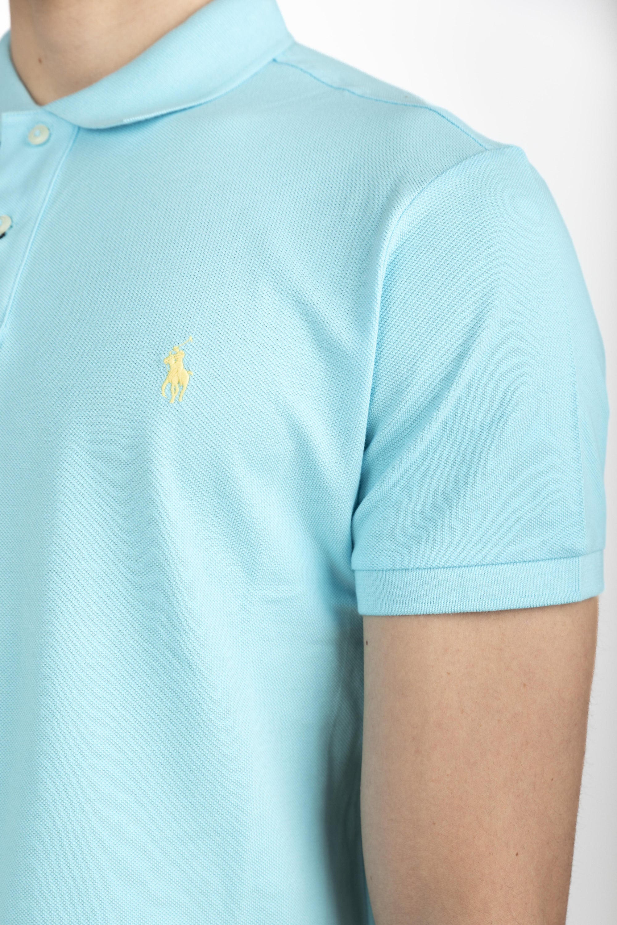 Polo blue in piqué Slim Fit  710680784 420 POLO RALPH LAUREN 