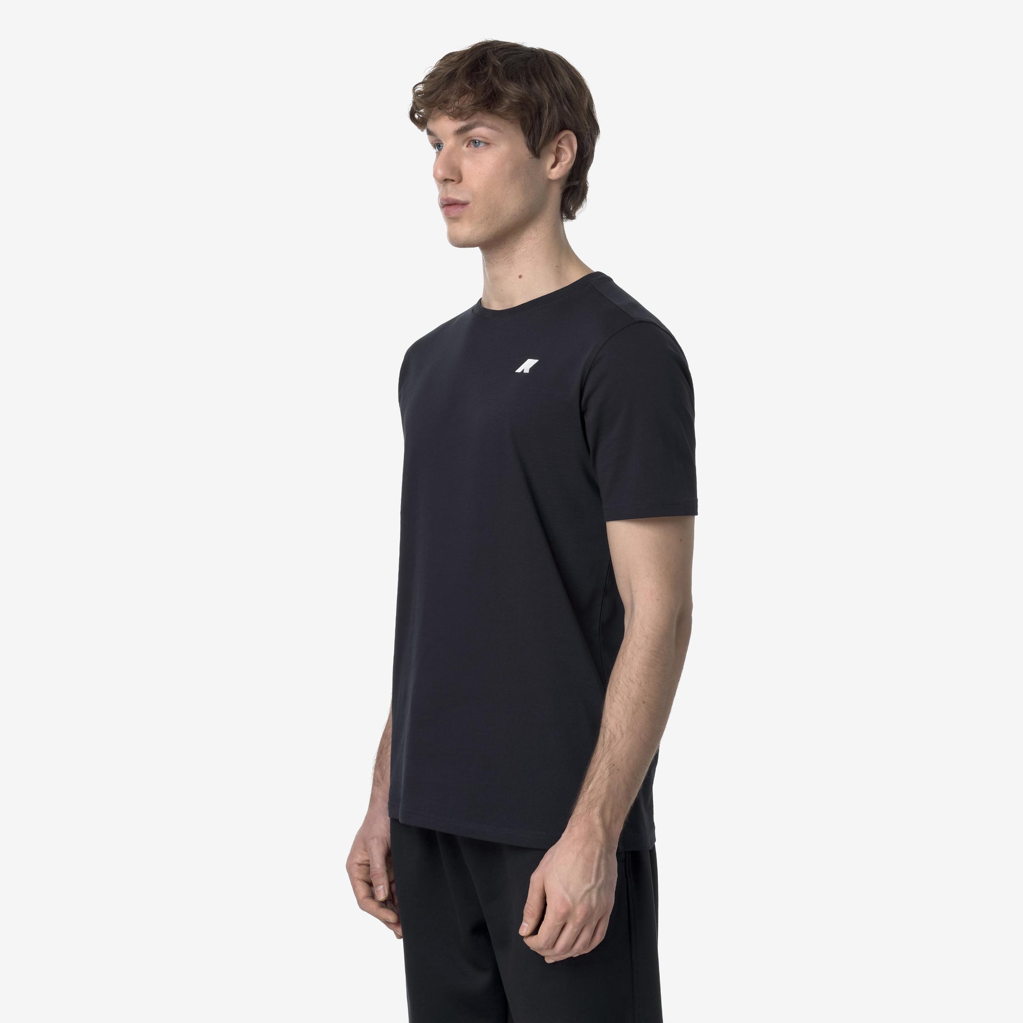 T-shirt casual da uomo in cotone blu con stampa grafica K3138LW K89 K-WAY 