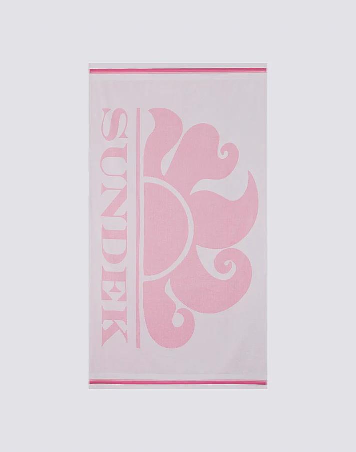 New classic telo mare jacquard con logo bianco AM312ATC1050 00602 SUNDEK 