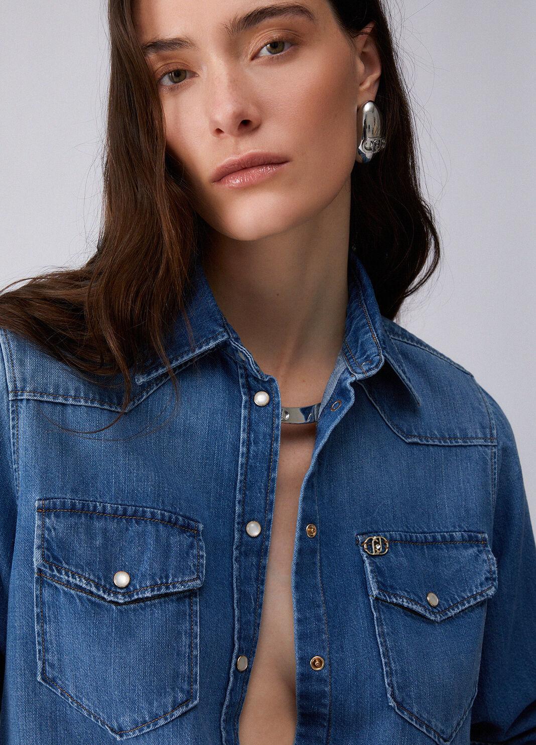 Camicia in denim UA6339D4851 79053 LIU JO BLUE DENIM 