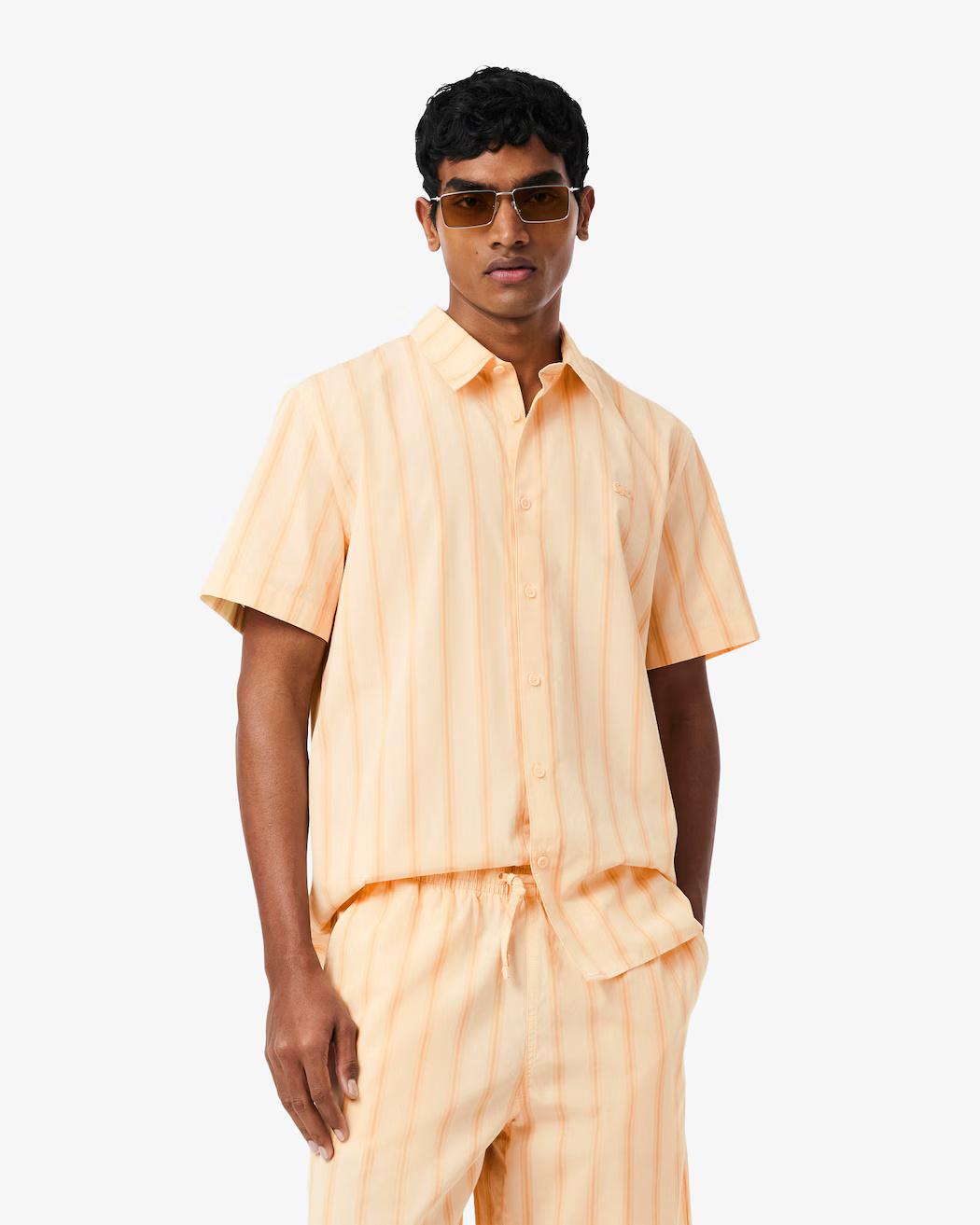 Camicia a righe in popeline regular fit CH2344 3IK LACOSTE 