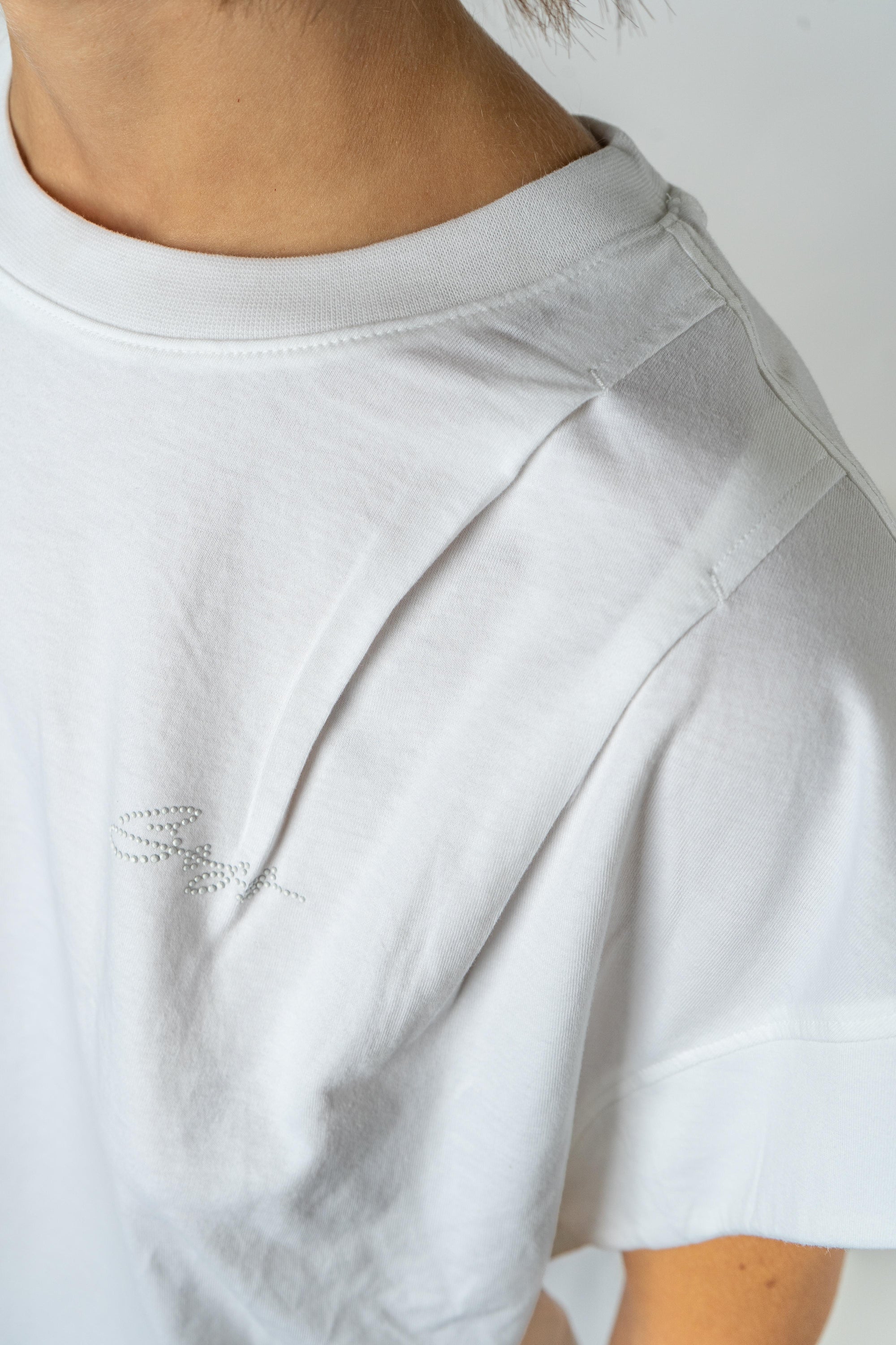 T-shirt con logo scritto a mano in jersey di cotone 50547799 100 BOSS 