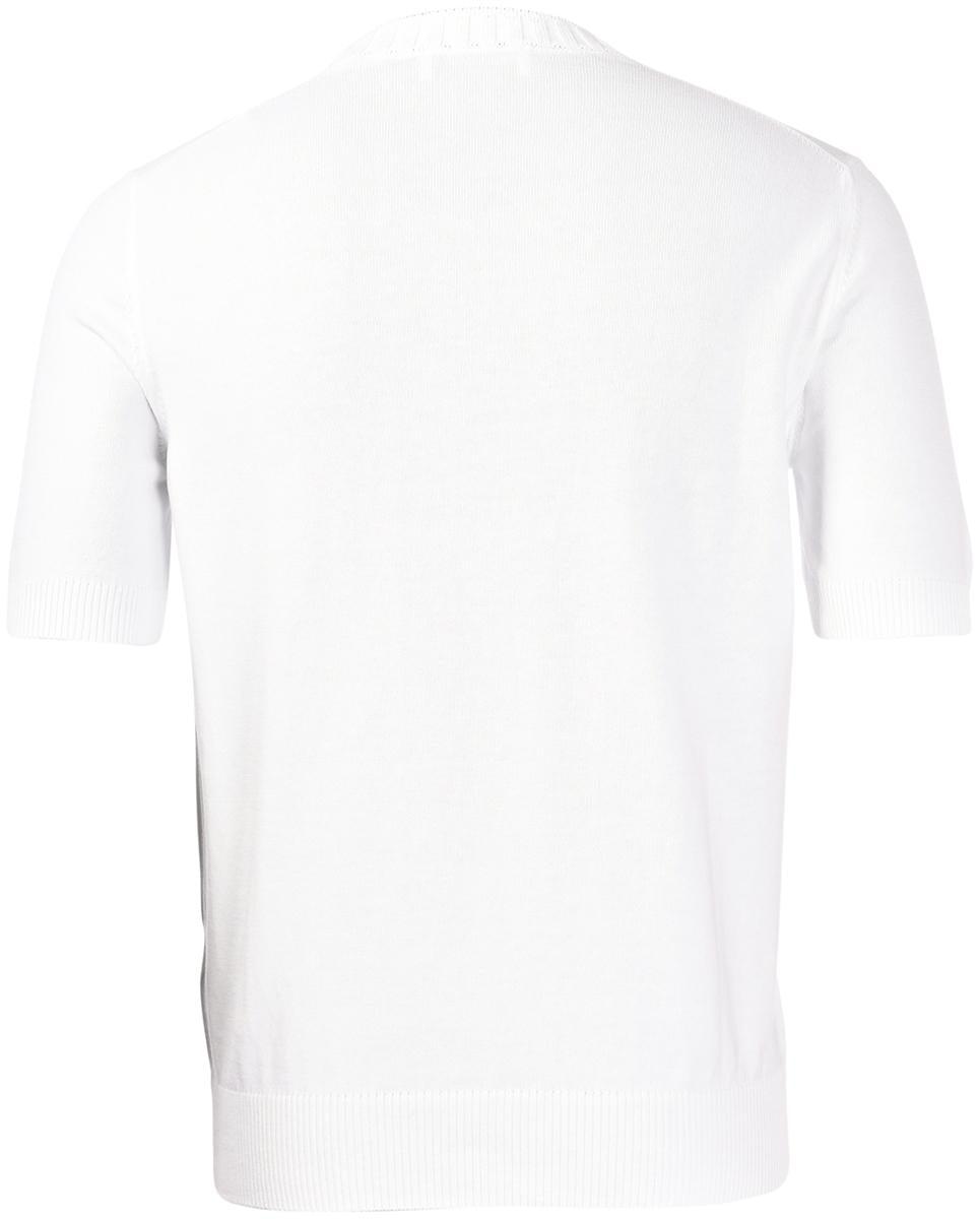 T-shirt in maglia con collo a coste bianco  57188/18163 001 GRAN SASSO 