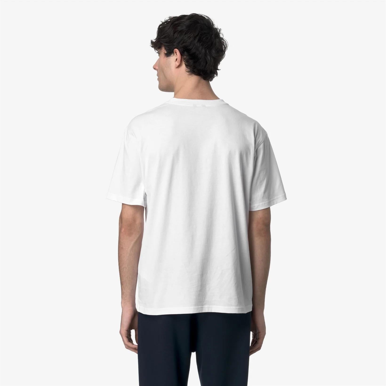 T-shirt casual da uomo in cotone bianco K3136CW 001 K-WAY 
