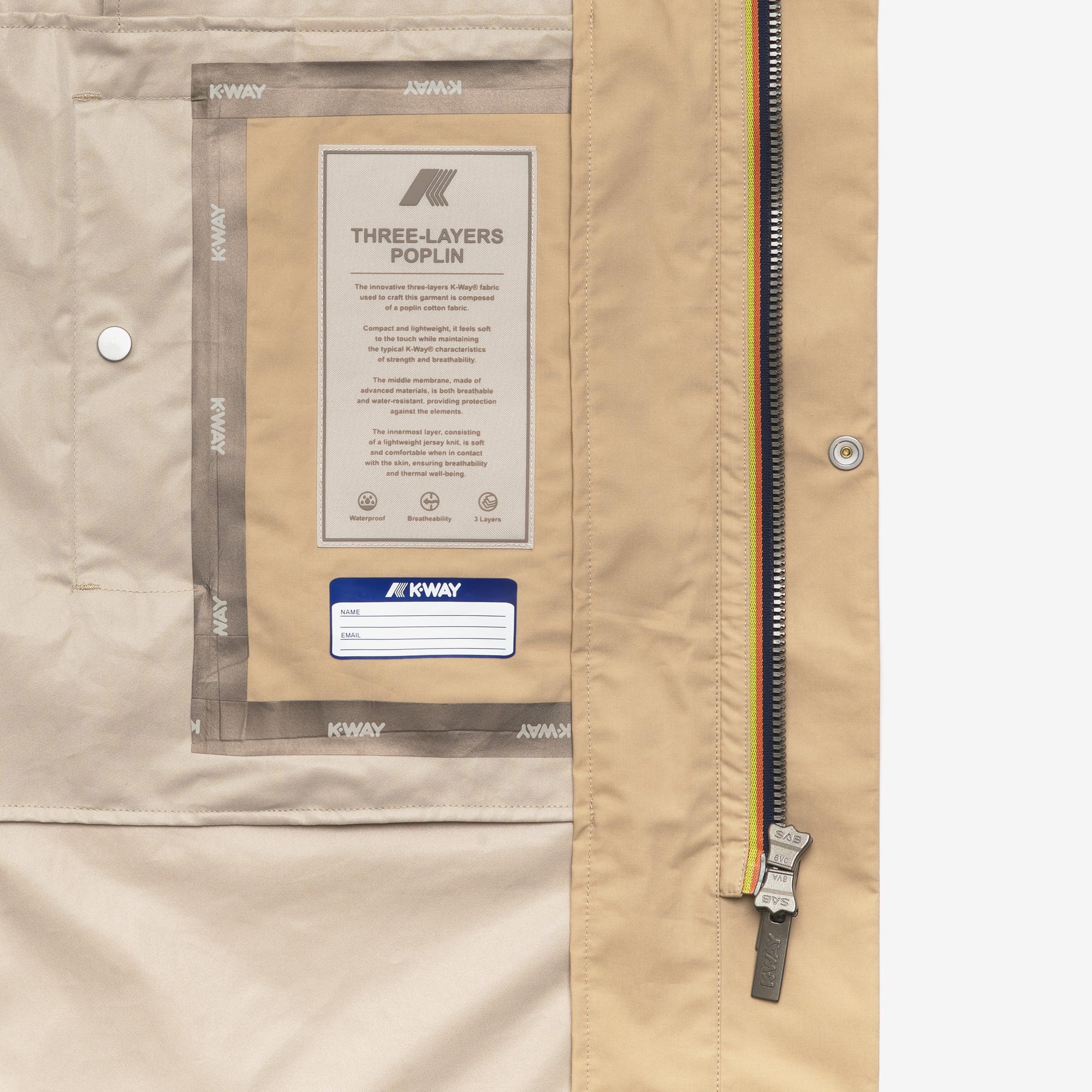 Giacca Urbana Uomo 3/4 Beige con Dettagli Tecnici K4131TW AZI K-WAY 