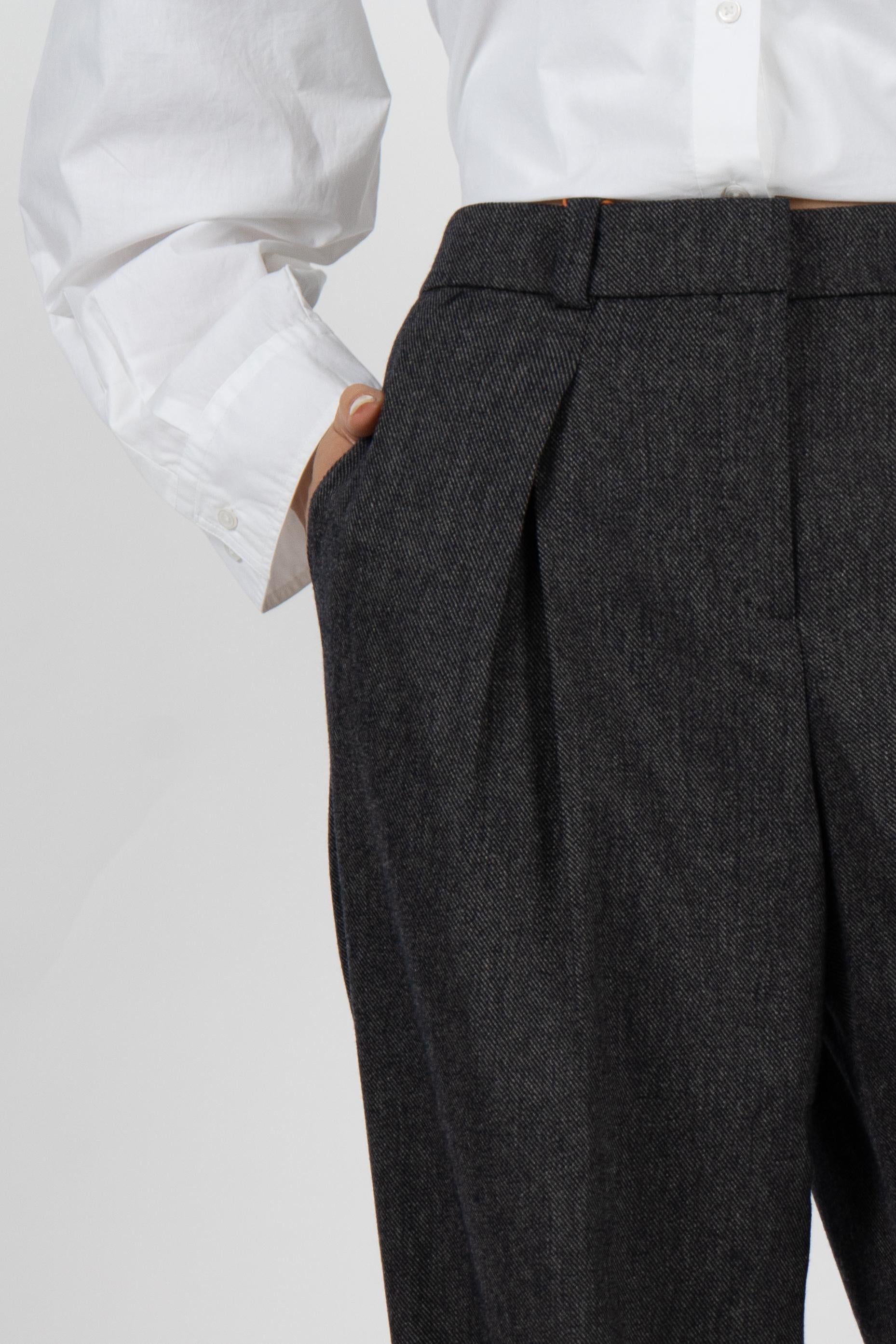 Pantaloni a gamba dritta Melange in flanella elasticizzata 50547679 408 BOSS 