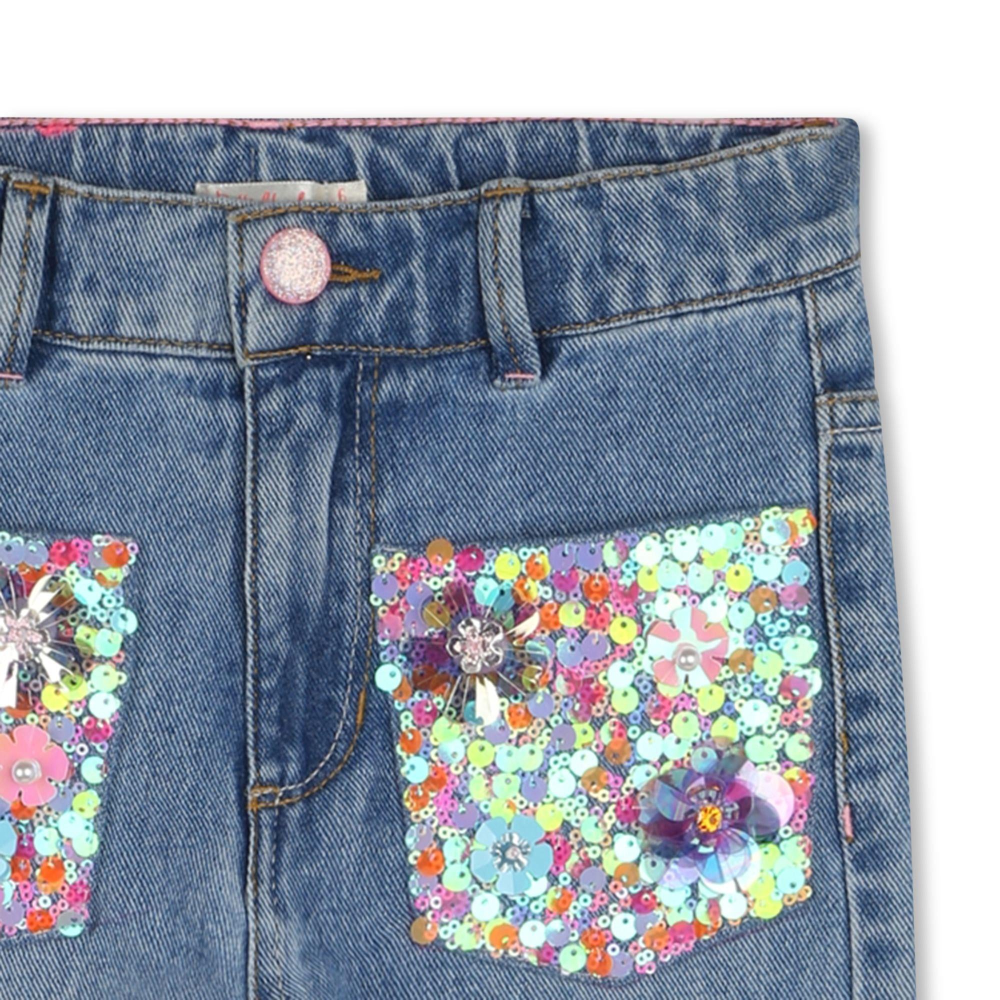 Jeans con paillettes U20849 Z25 BILLIEBLUSH 