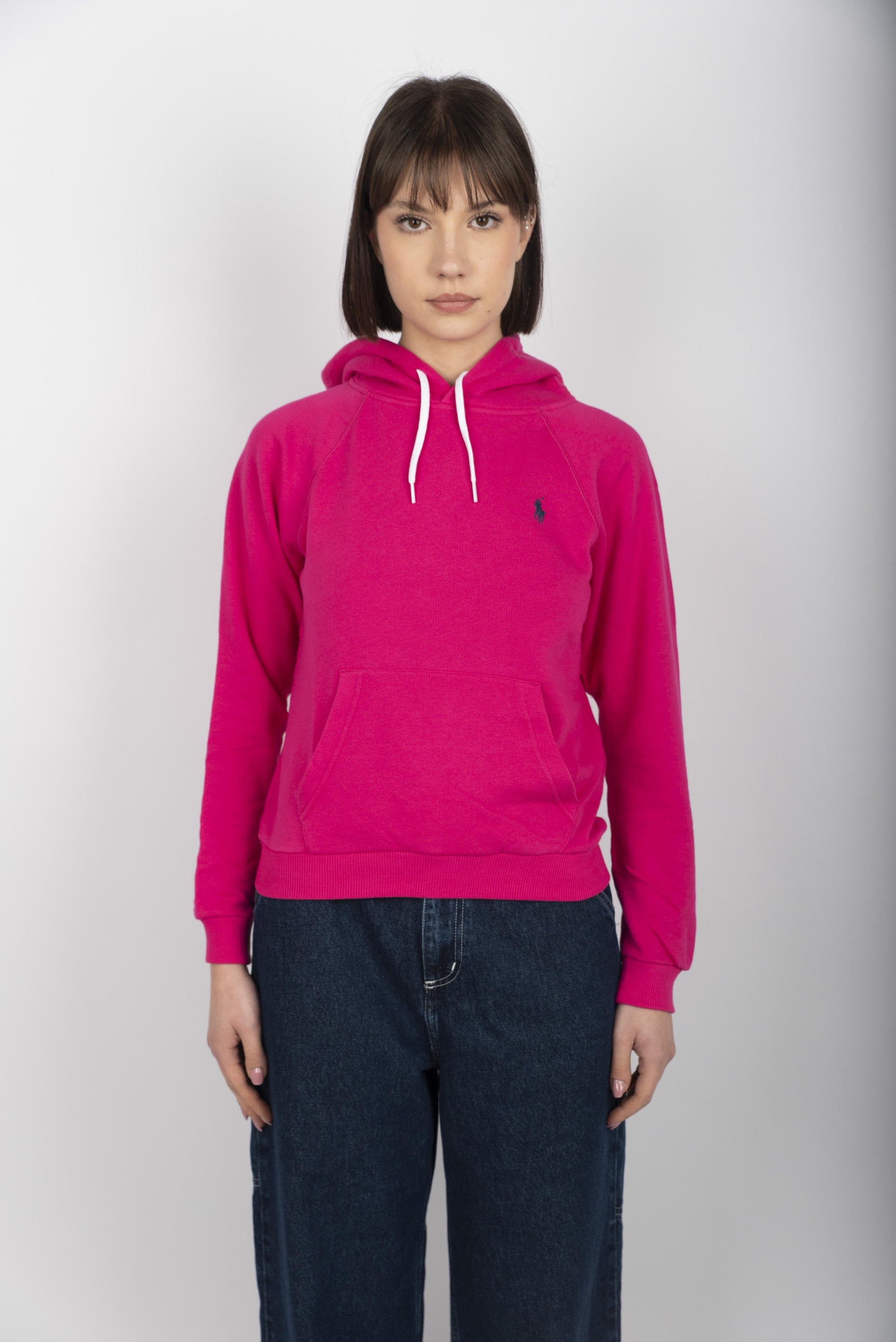 Pullover con cappuccio in felpa rosa brillante 211935583 011 POLO RALPH LAUREN 