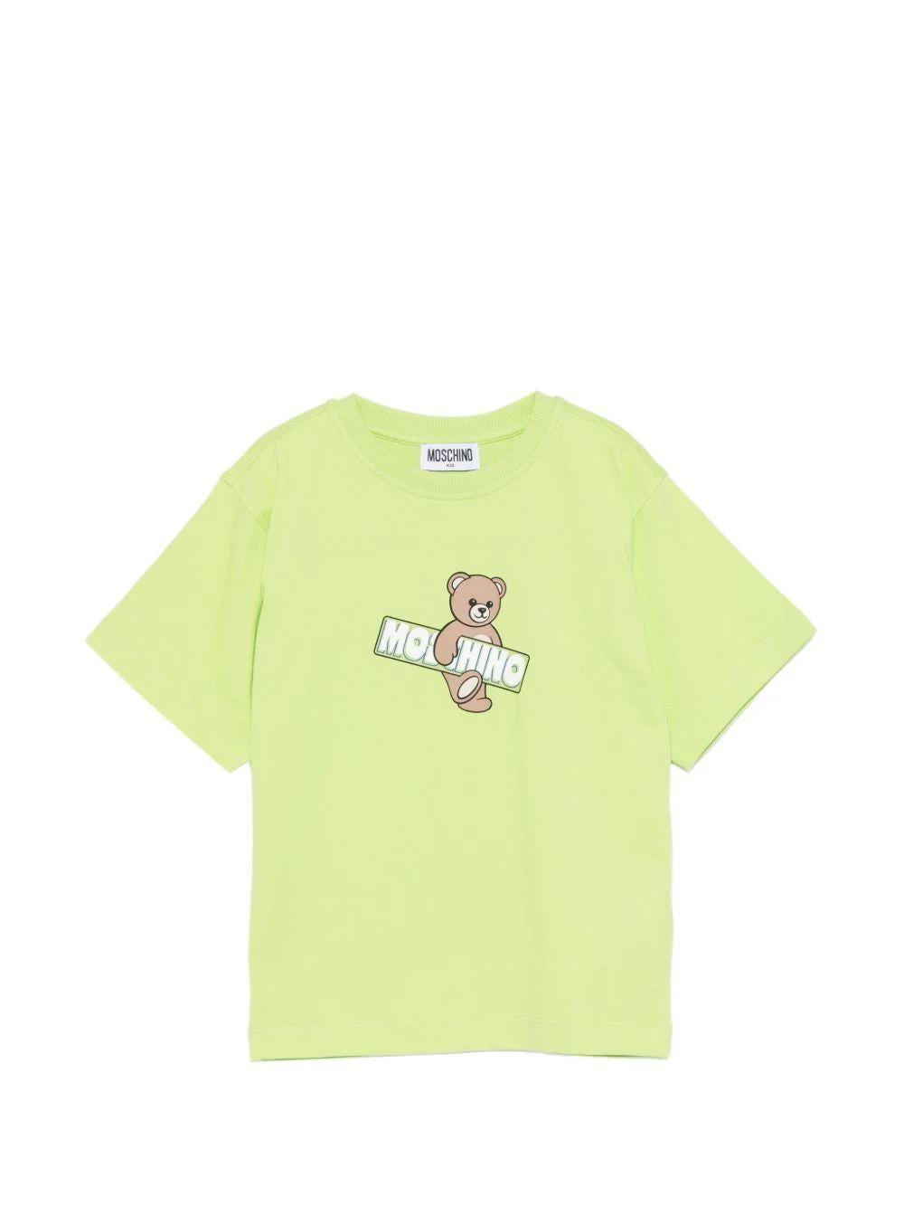 T-shirt con stampa Teddy Bear sul davanti HYM03SLFA07 30355 MOSCHINO KID 