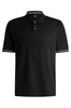 Regular-fit polo shirt in mercerized cotton with striped edges