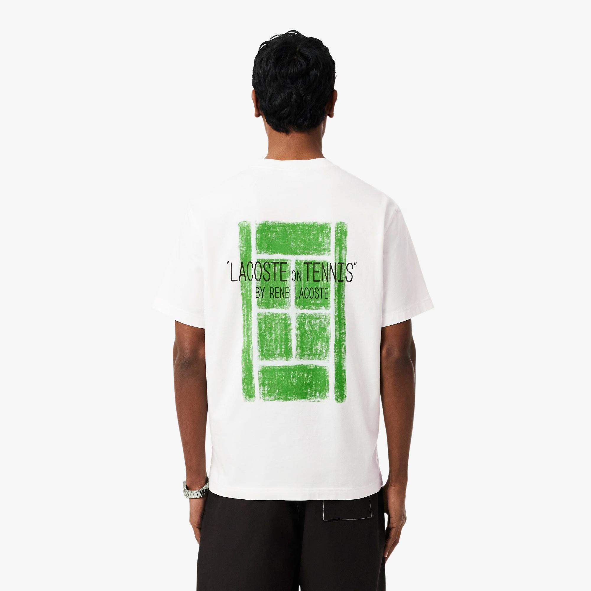 T-shirt in cotone con stampa TH2197 70V LACOSTE 