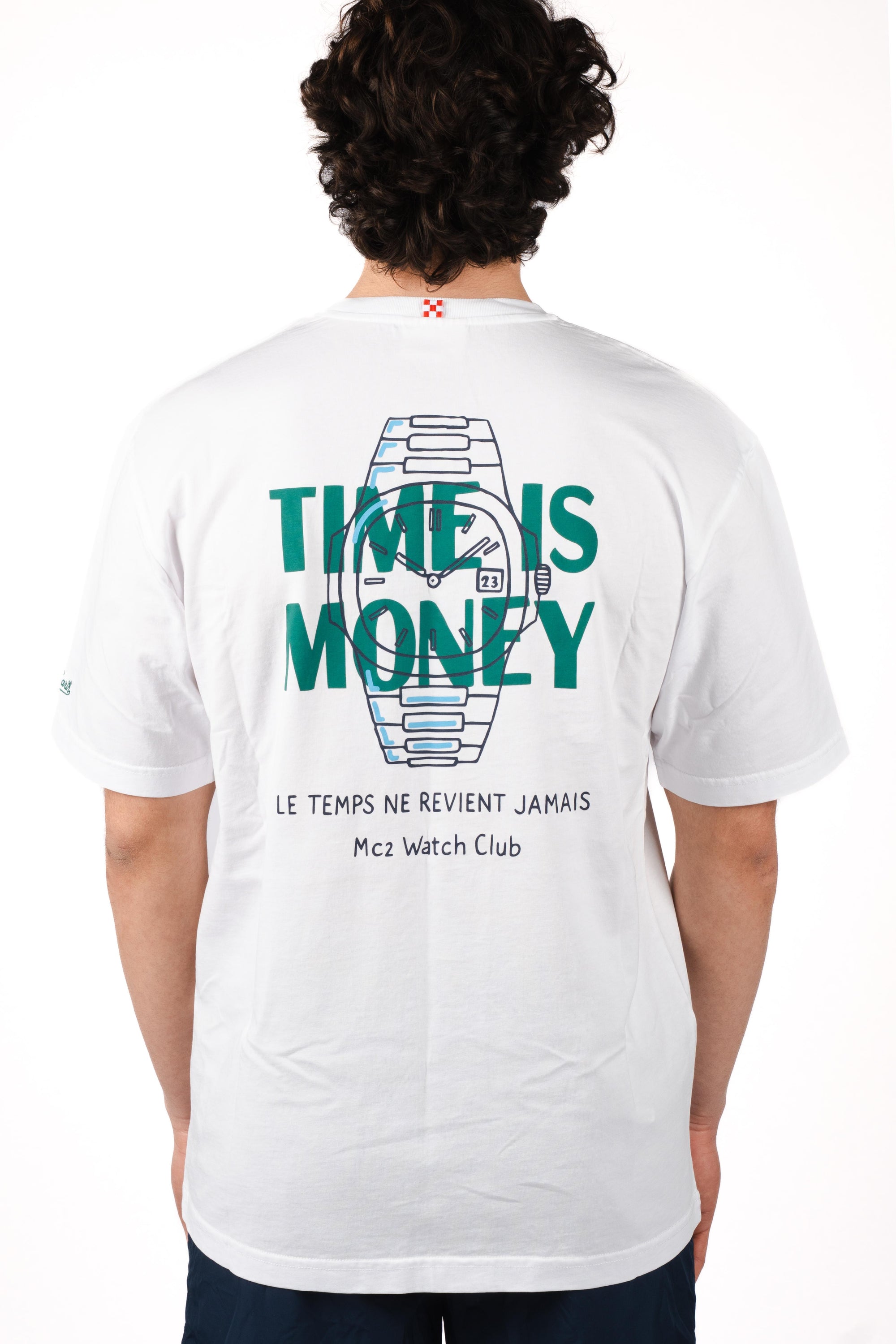T-shirt Delmar con stampa Time Is Money e maxi grafica sul retro DLR0001 01605L MC2 SAINT BARTH 