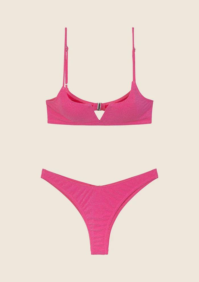 Bikini Top con Ferretto e Slip Americano Fisso Fucsia 1143 FX F**K 