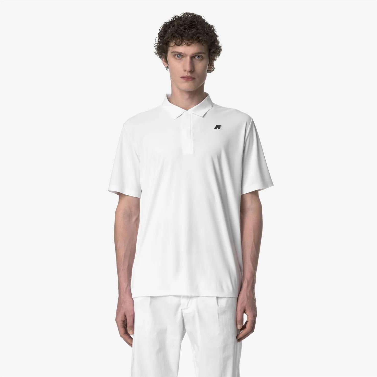 Polo da golf da uomo bianca brillante con tessuto elasticizzato K51346W UZ9 K-WAY 