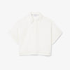 Oversized polo shirt in fluid twill