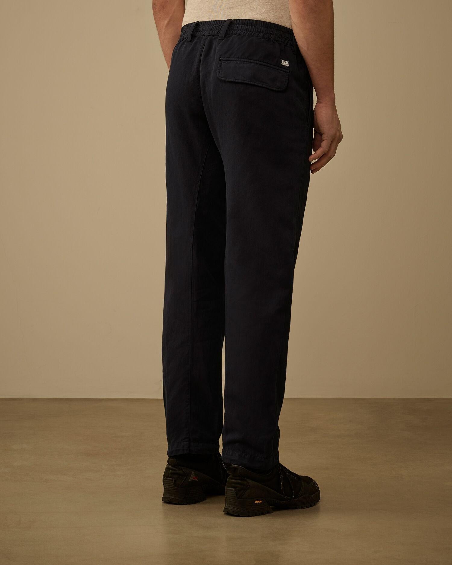 Cotton/Linen elasticated lens cargo pants 20CMPA249A 888 C.P. COMPANY 