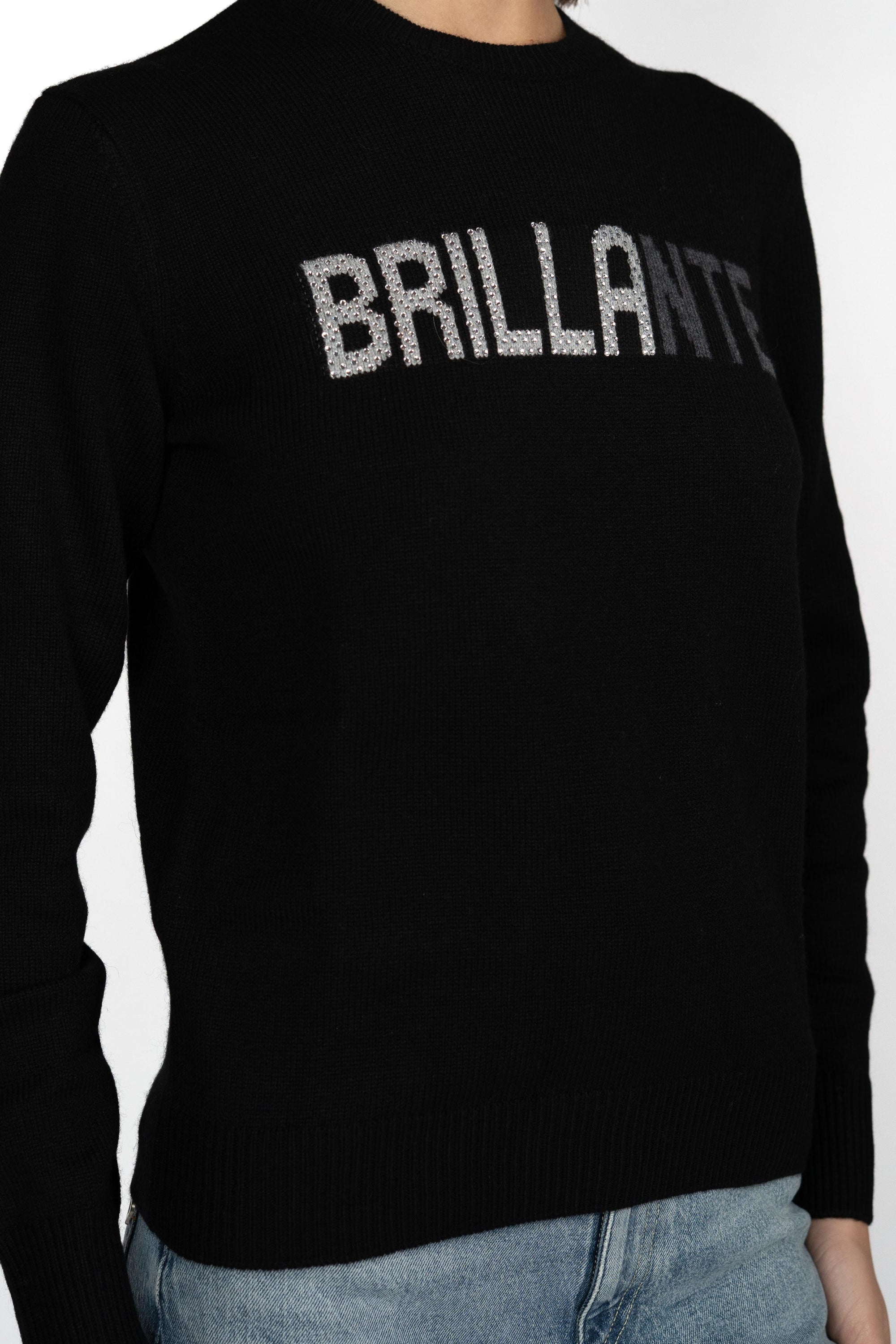 Maglione New Queen con applicazione in strass Brillante QUE0010 00471I MC2 SAINT BARTH 