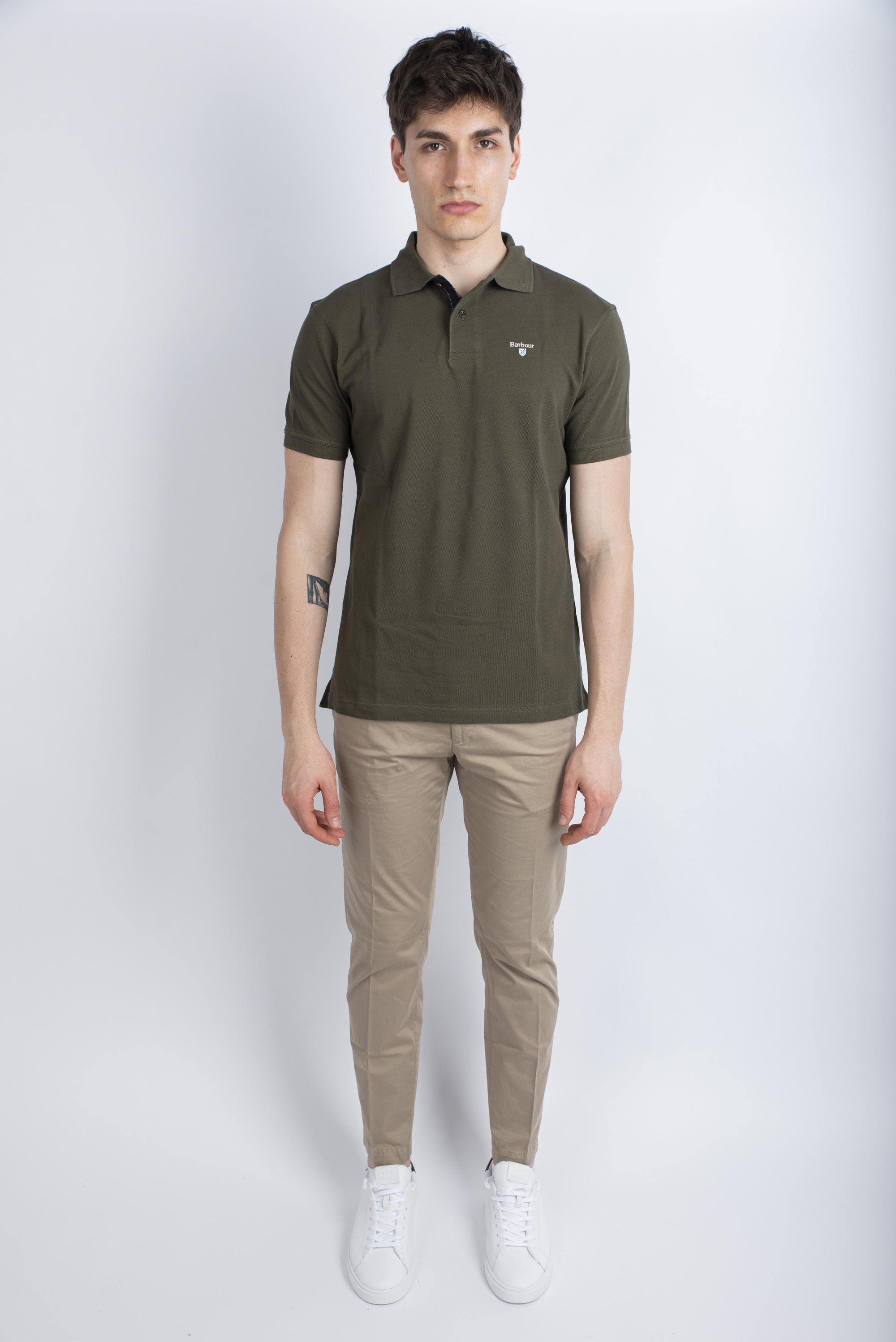 Polo in cotone oliva scuro Barbour MML0012 OL51 BARBOUR 