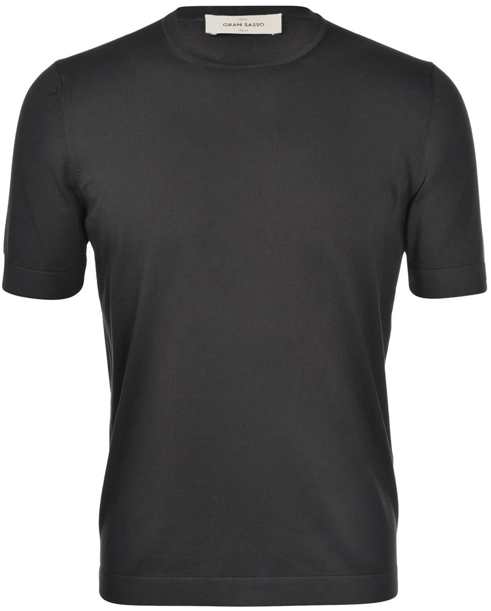T-shirt in maglia vintage cotone organico nero 43168/21820 099 GRAN SASSO 