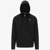 Felpa con cappuccio e zip in pile da uomo nera con tasche