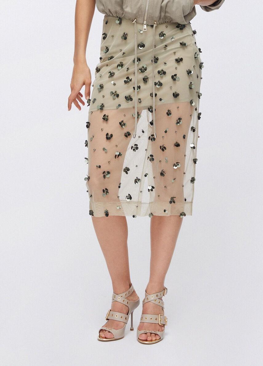 Longuette in tulle con ricami floreali WA6258J3860 P9240 LIU JO WHITE1 