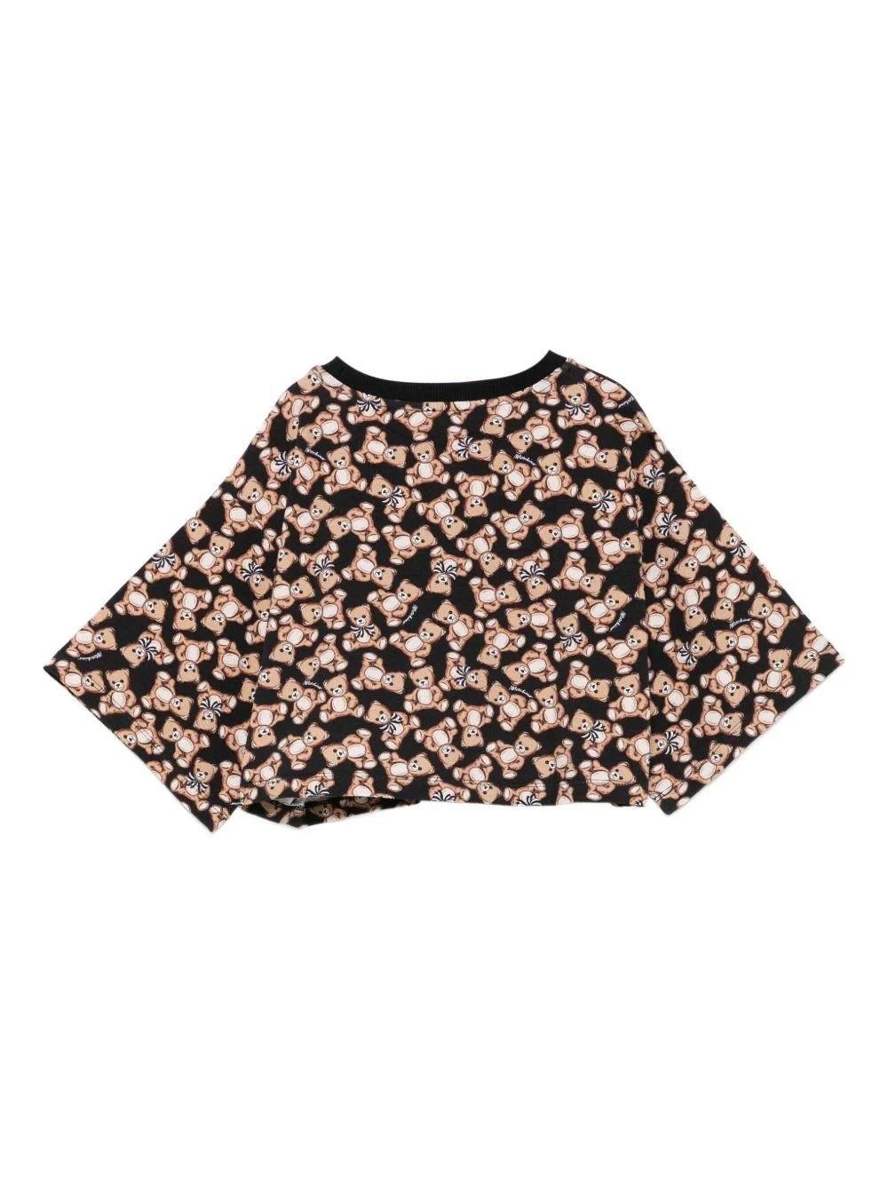 T-shirt con stampa all-over HBM062LBB9E 84923A MOSCHINO KID 