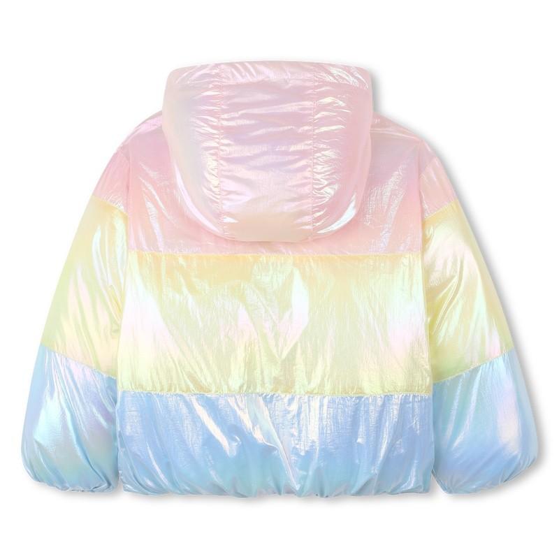 Piumino con cappuccio tricolore U21358 408 BILLIEBLUSH 