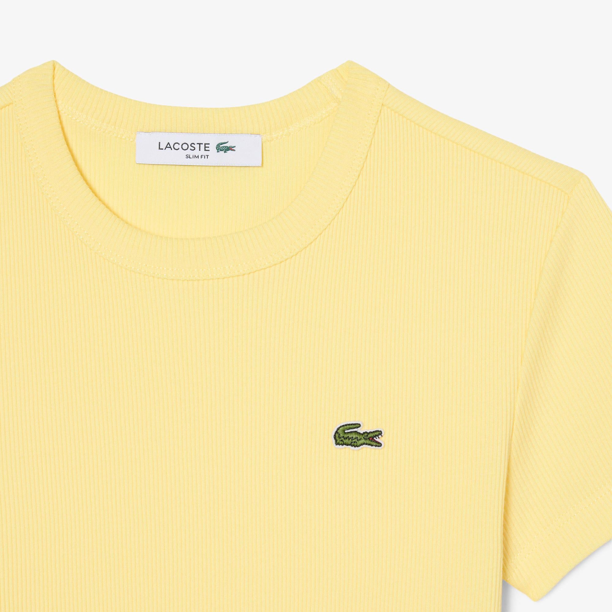 T-shirt in cotone a costine slim fit TF5538 107 LACOSTE 