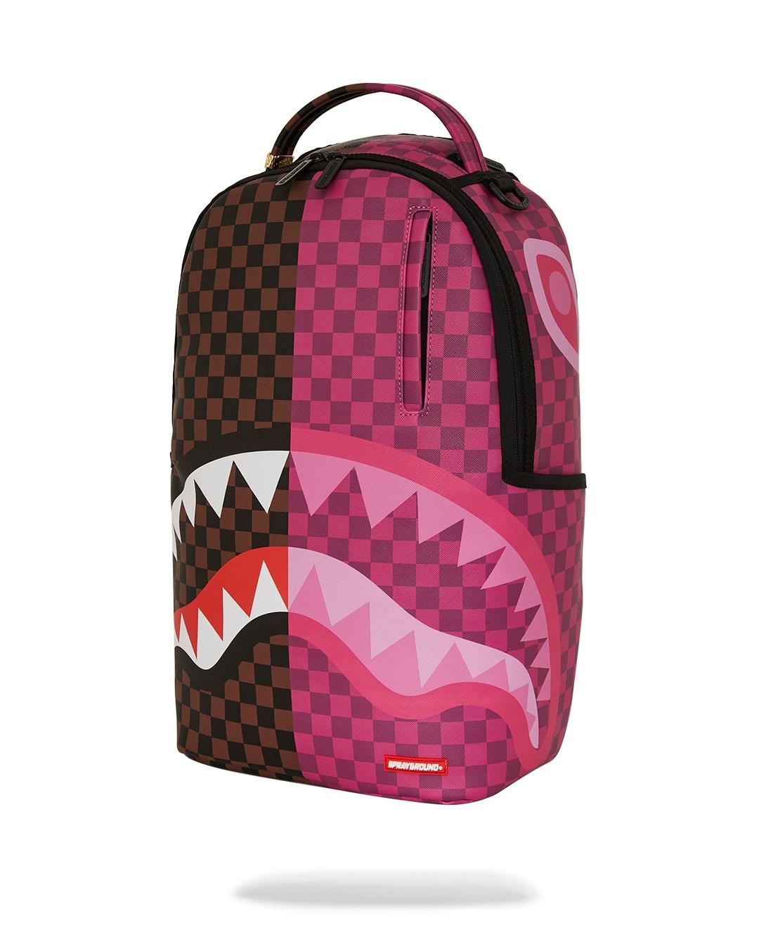 Zaino split sip pink check 910B6286 NSZ SPRAYGROUND 