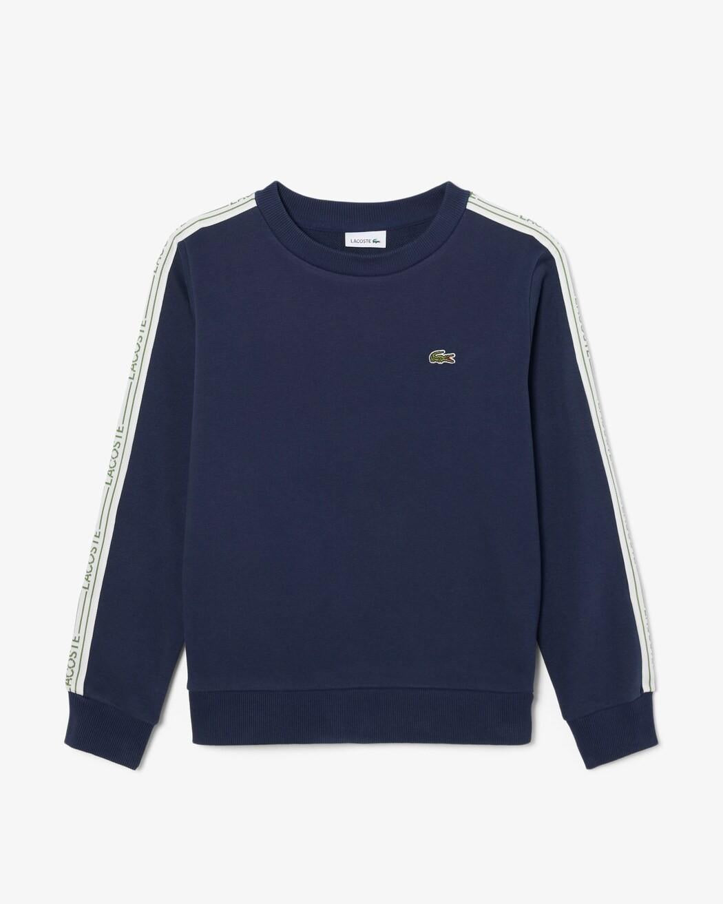 Felpa in cotone a righe con logo 847578 UGW LACOSTE 
