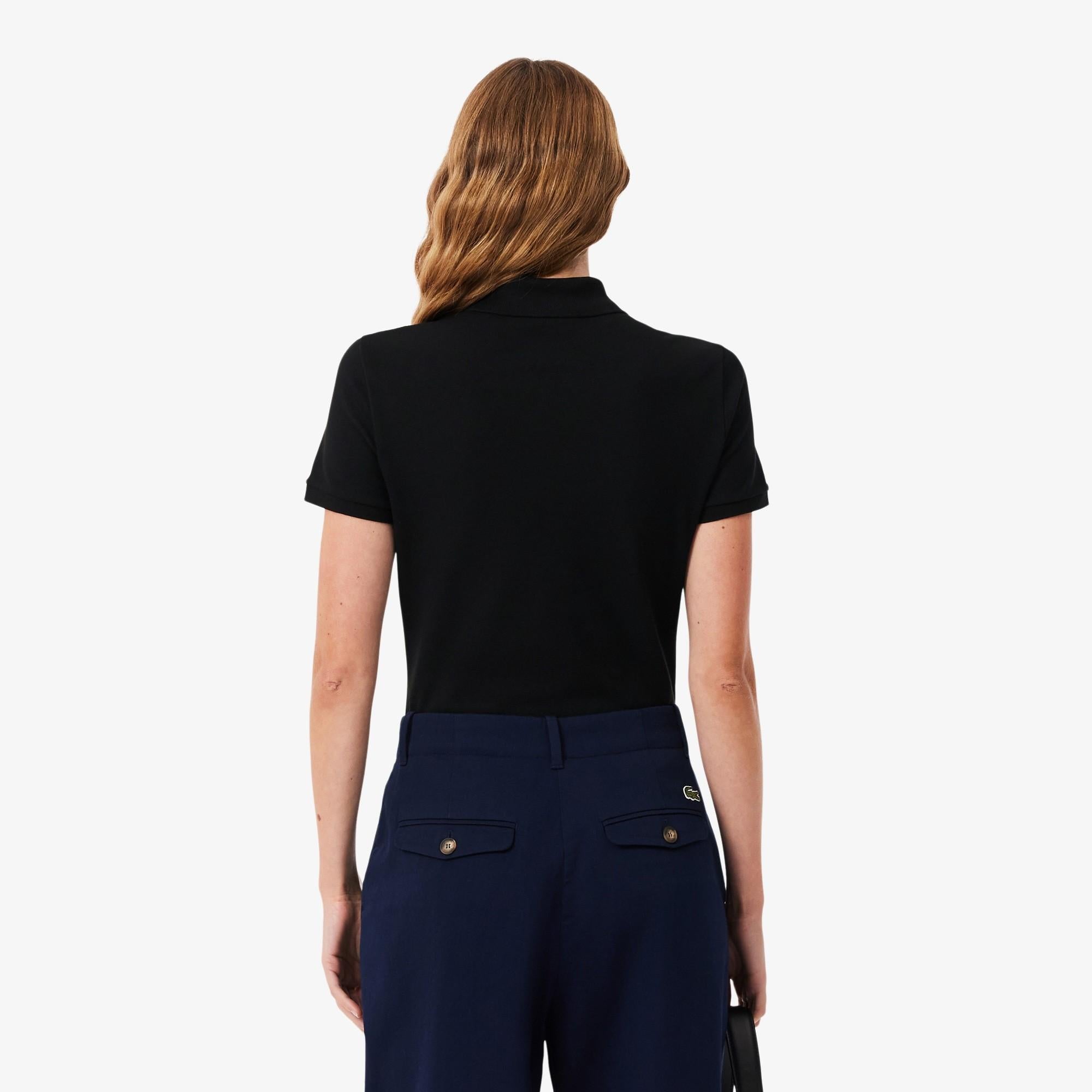 Polo da donna in piqué di cotone stretch Lacoste slim fit PF5462 001 LACOSTE 