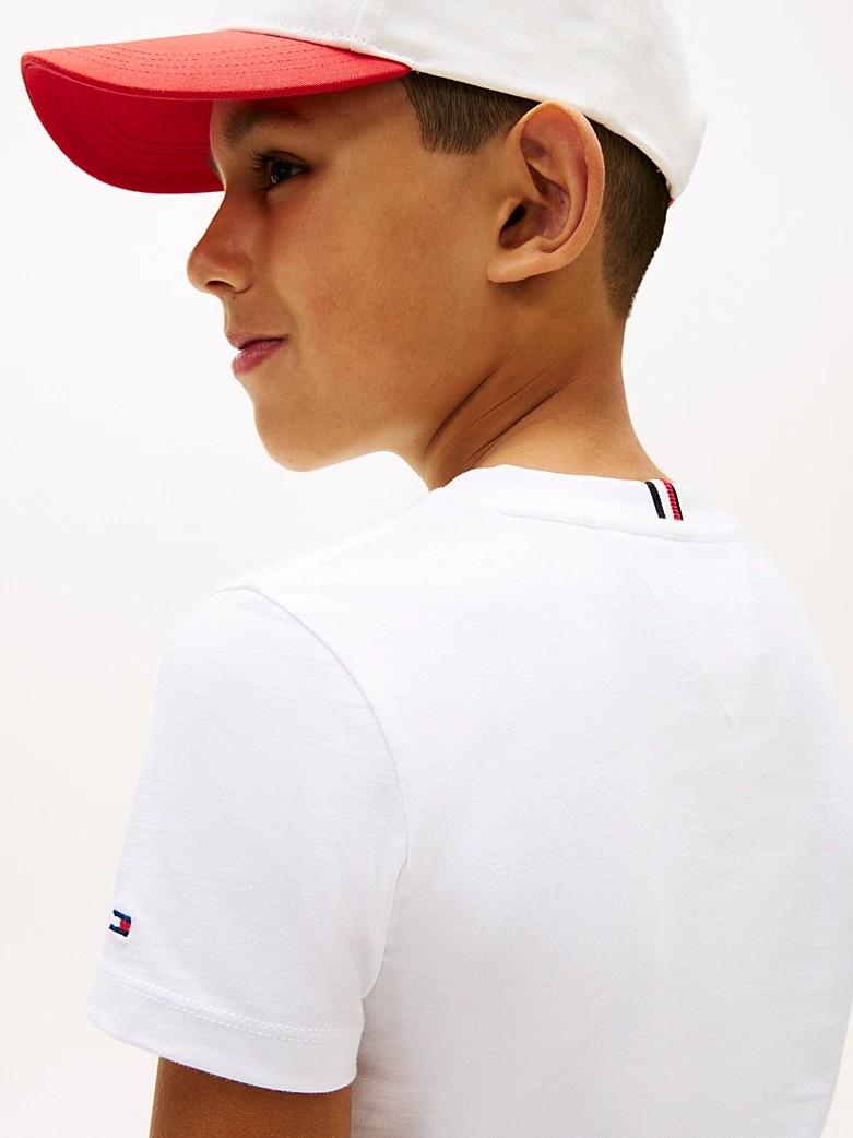 T-shirt in jersey con bandiera ondulata KB0KB10275J YBR TOMMY HILFIGER 