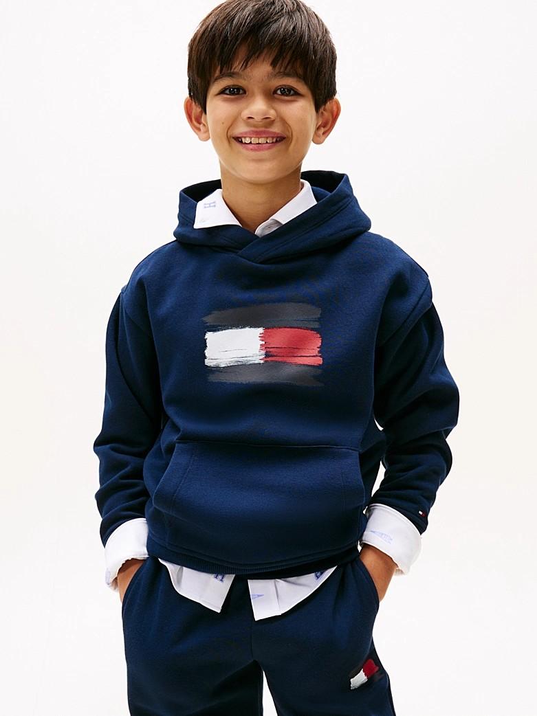 Felpa con cappuccio e bandiera iconica KB0KB10112T C1G TOMMY HILFIGER 