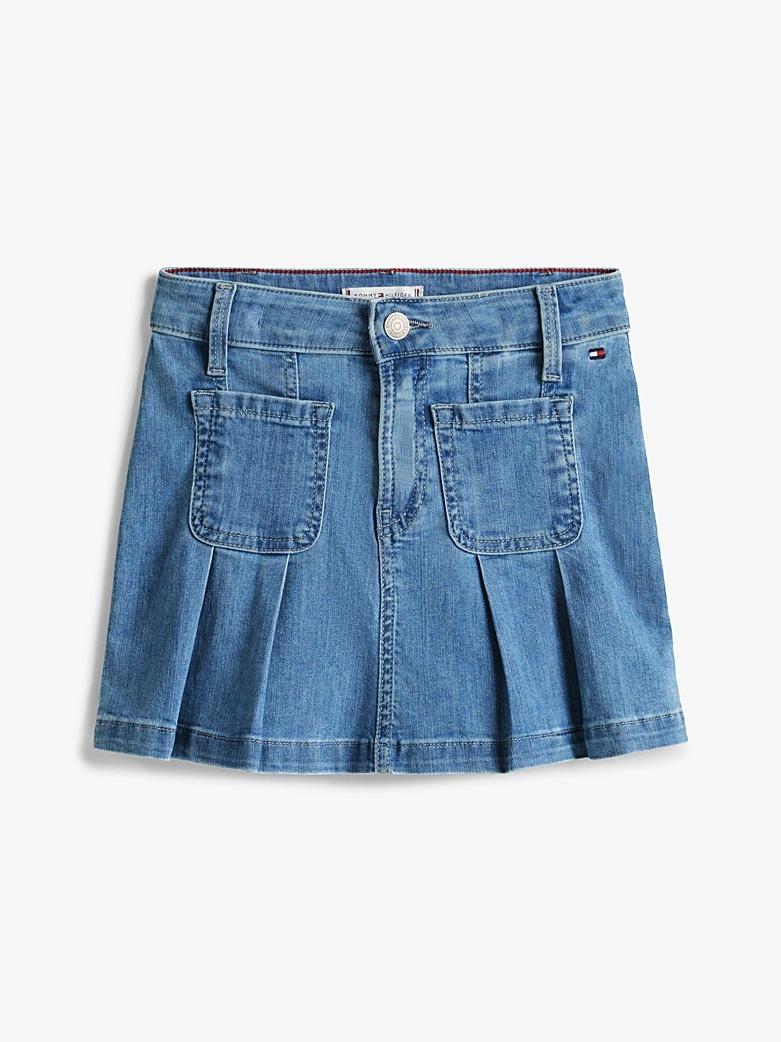Minigonna in denim a pieghe  KG0KG08430T 1AA TOMMY HILFIGER 