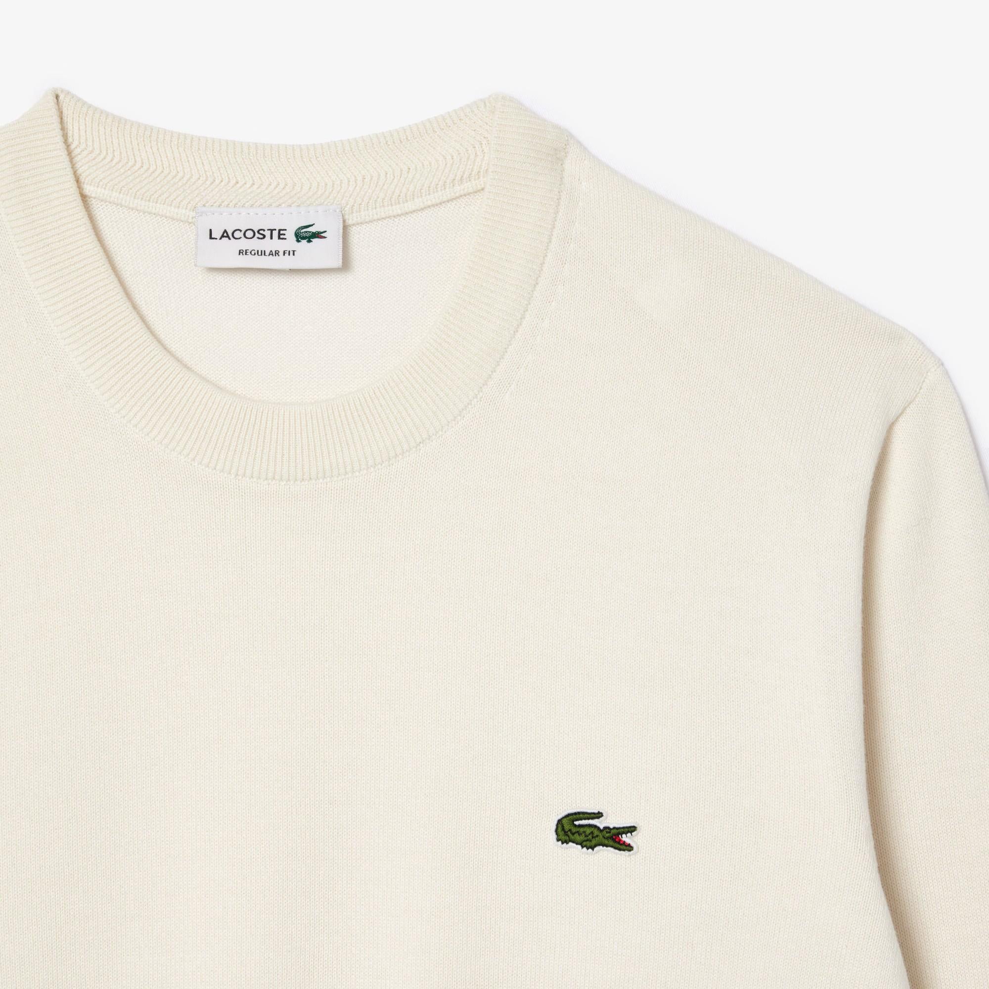 Pullover girocollo monocromatico in cotone AH1985 70V LACOSTE 