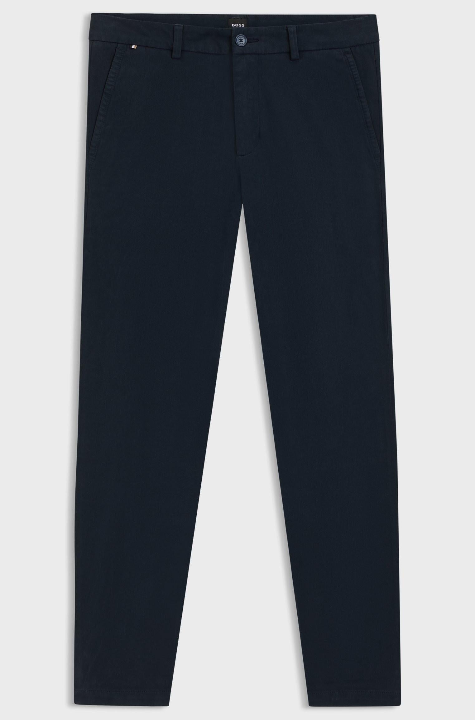 Pantaloni slim fit in gabardine di cotone elasticizzato 50543312 404 BOSS 