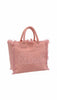 Vanity shoulder bag with patch