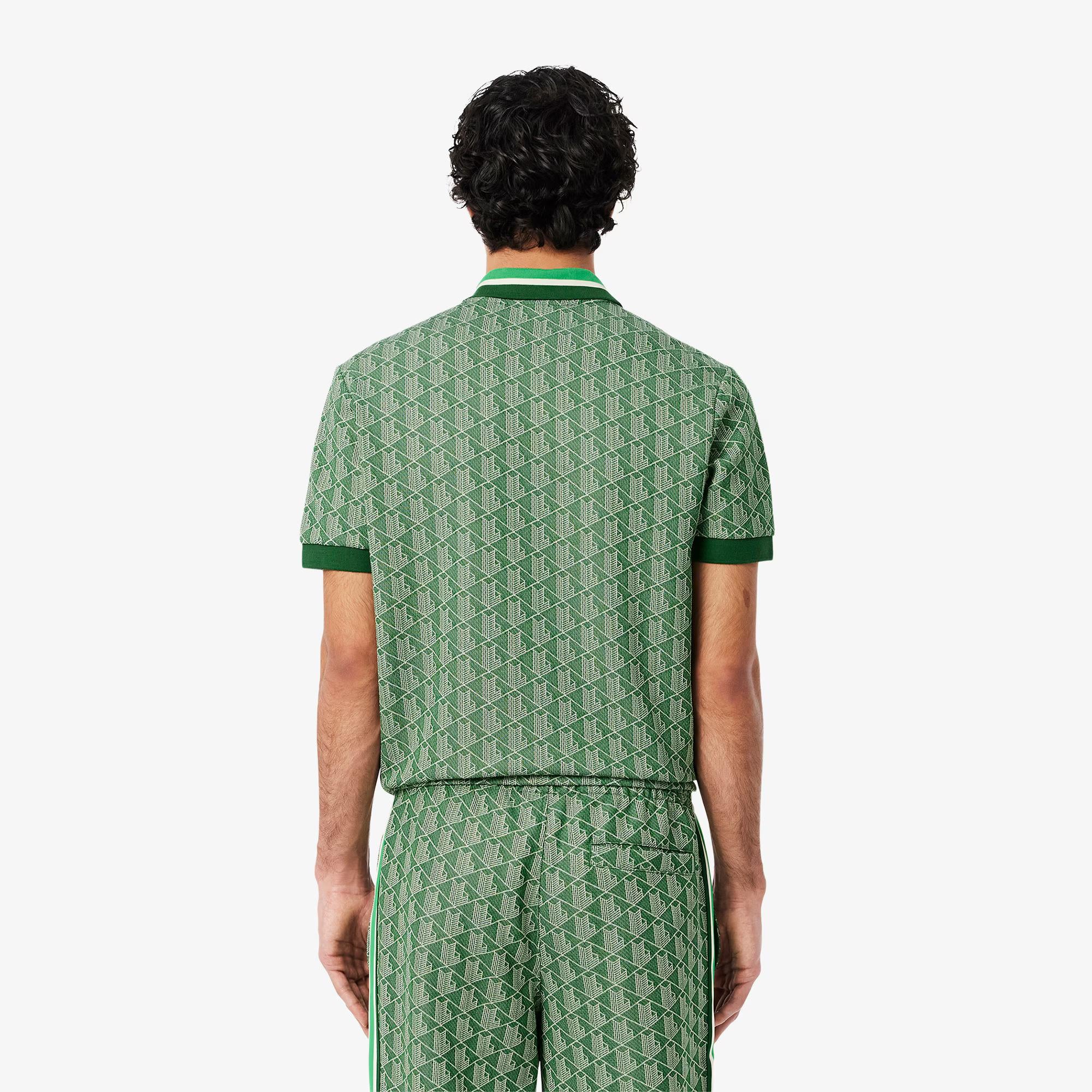 Polo jacquard con monogramma DH1417 HEI LACOSTE 