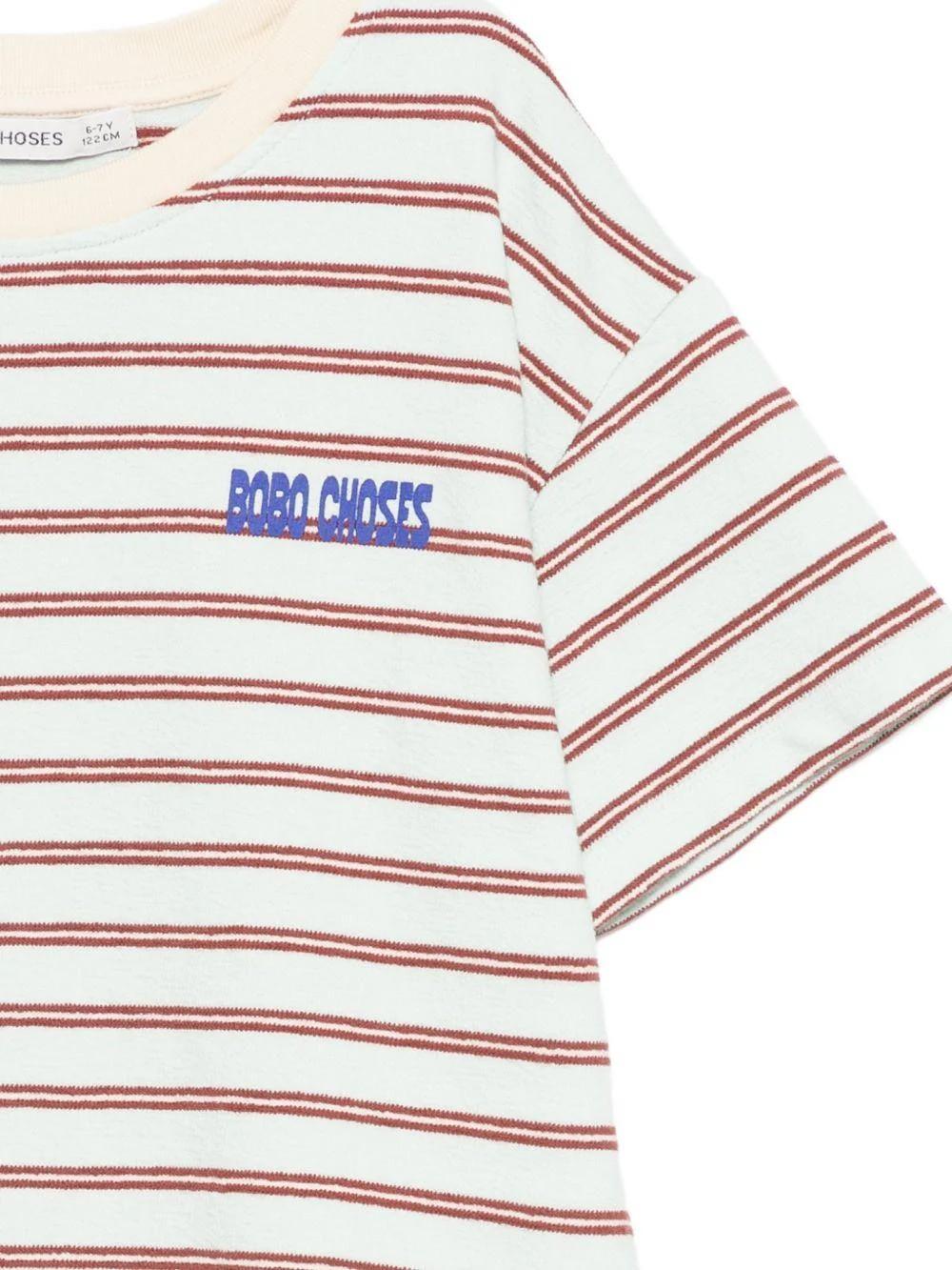 T-shirt multicolore con design a righe B126AC013 451 BOBO CHOSES 