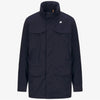 Giacca da uomo blu in nylon elasticizzato resistente alle intemperie