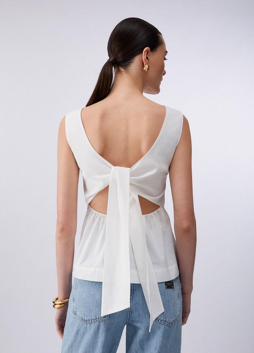 Top con fiocco dietro WA6468MS55N 10701 LIU JO WHITE1 