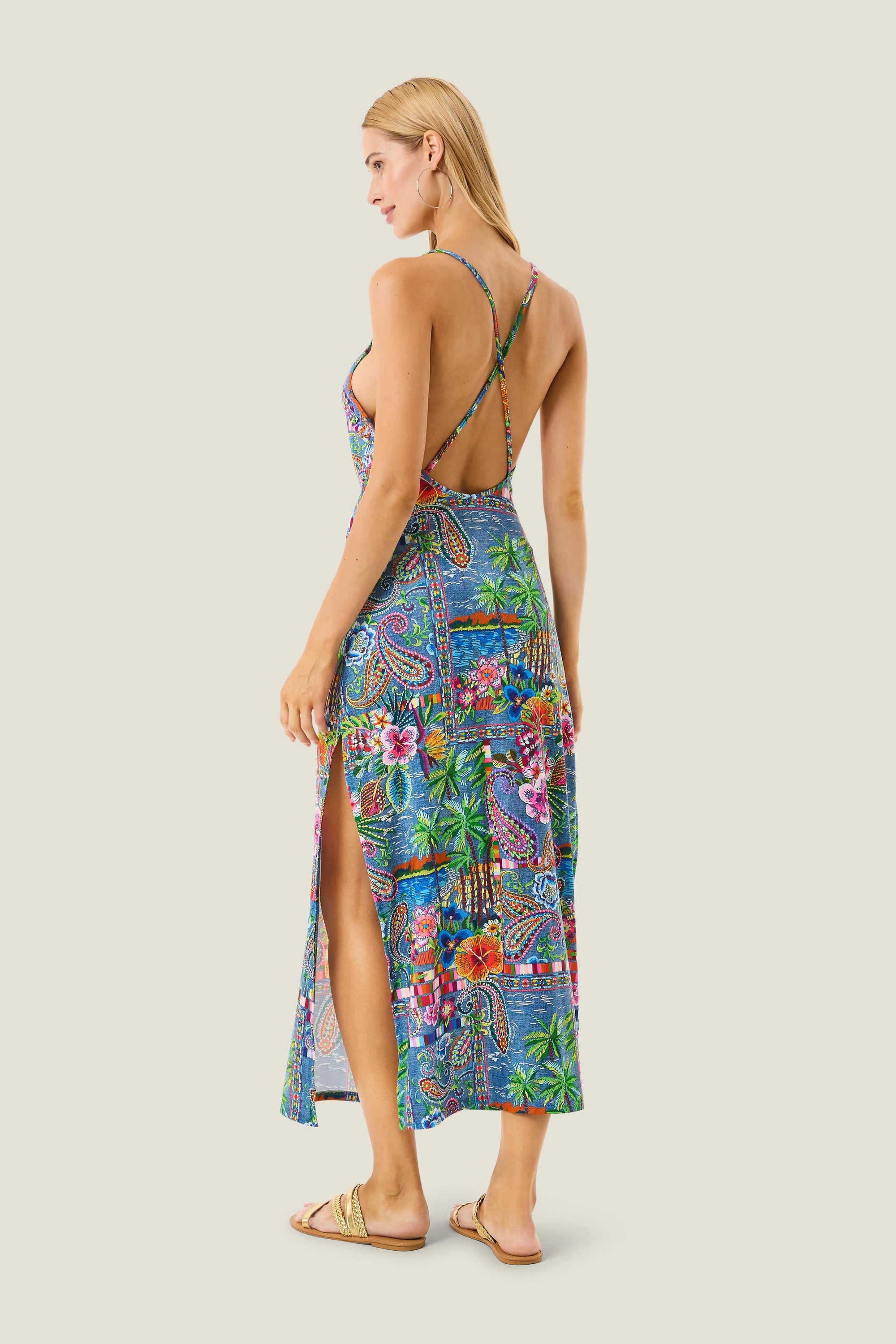 Mexican denim maxi dress – COSCIA Store