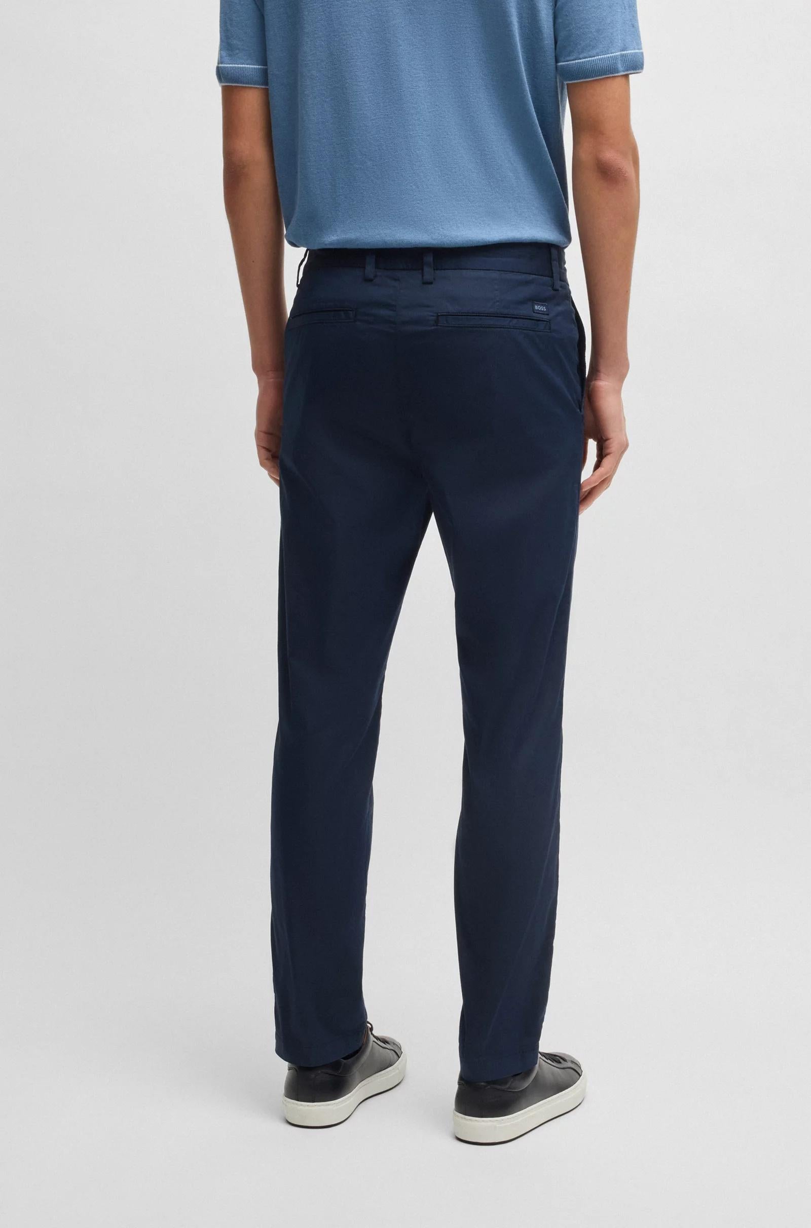 Pantaloni slim fit in satin di misto cotone 50540650 404 BOSS 