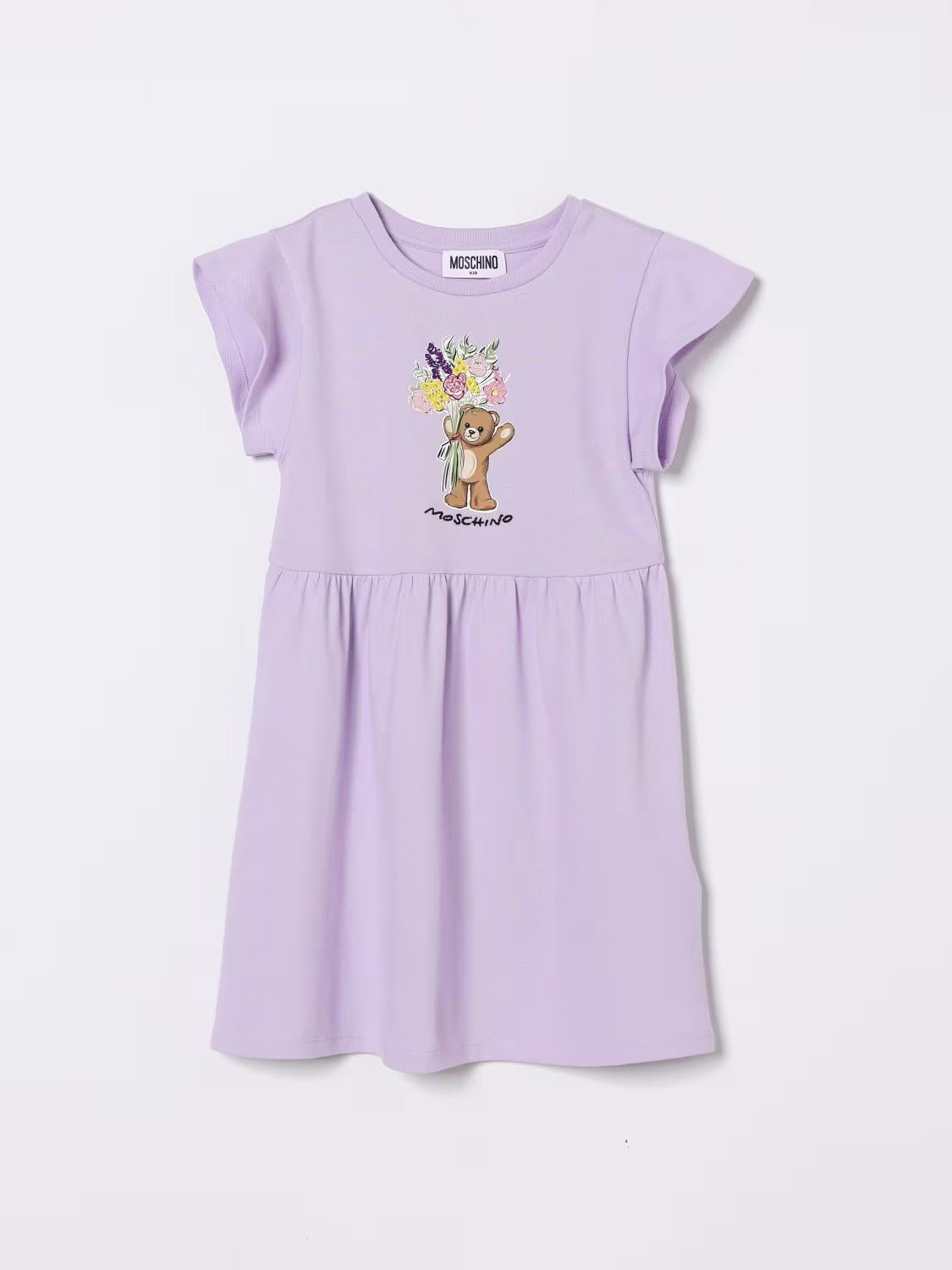 Abito con stampa Teddy HDV0HQLFA06 51683A MOSCHINO KID 