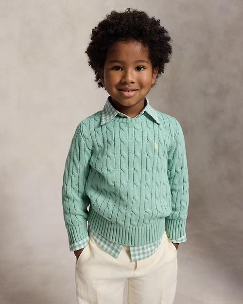 Maglia in cotone a trecce 322702674 509 POLO RALPH LAUREN 
