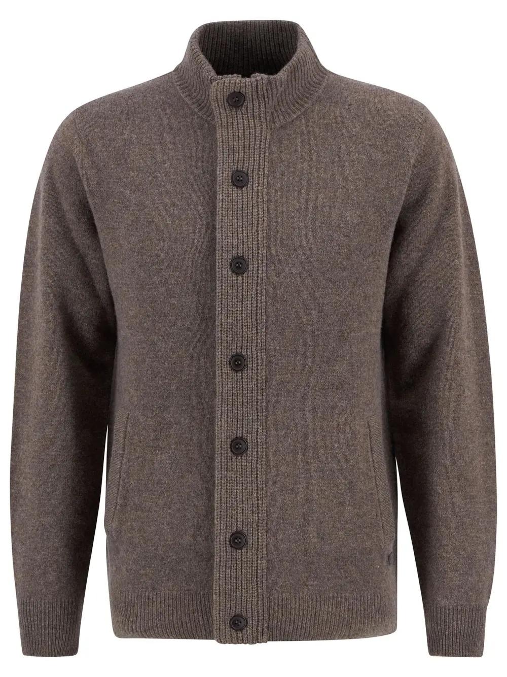 Maglione con zip Patch MKN0731 ST52 BARBOUR 