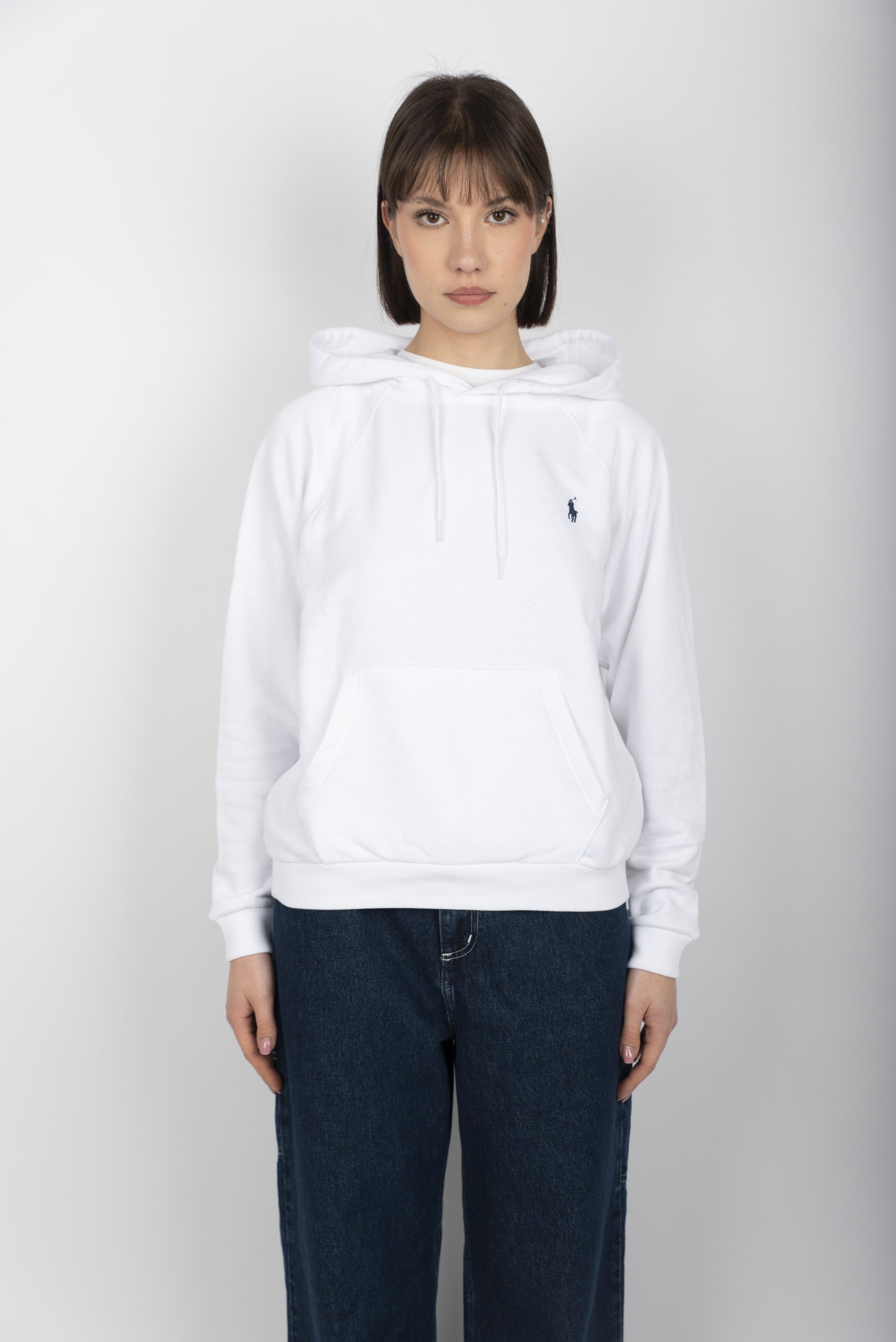 Pullover con cappuccio in felpa bianco 211935583 008 POLO RALPH LAUREN 