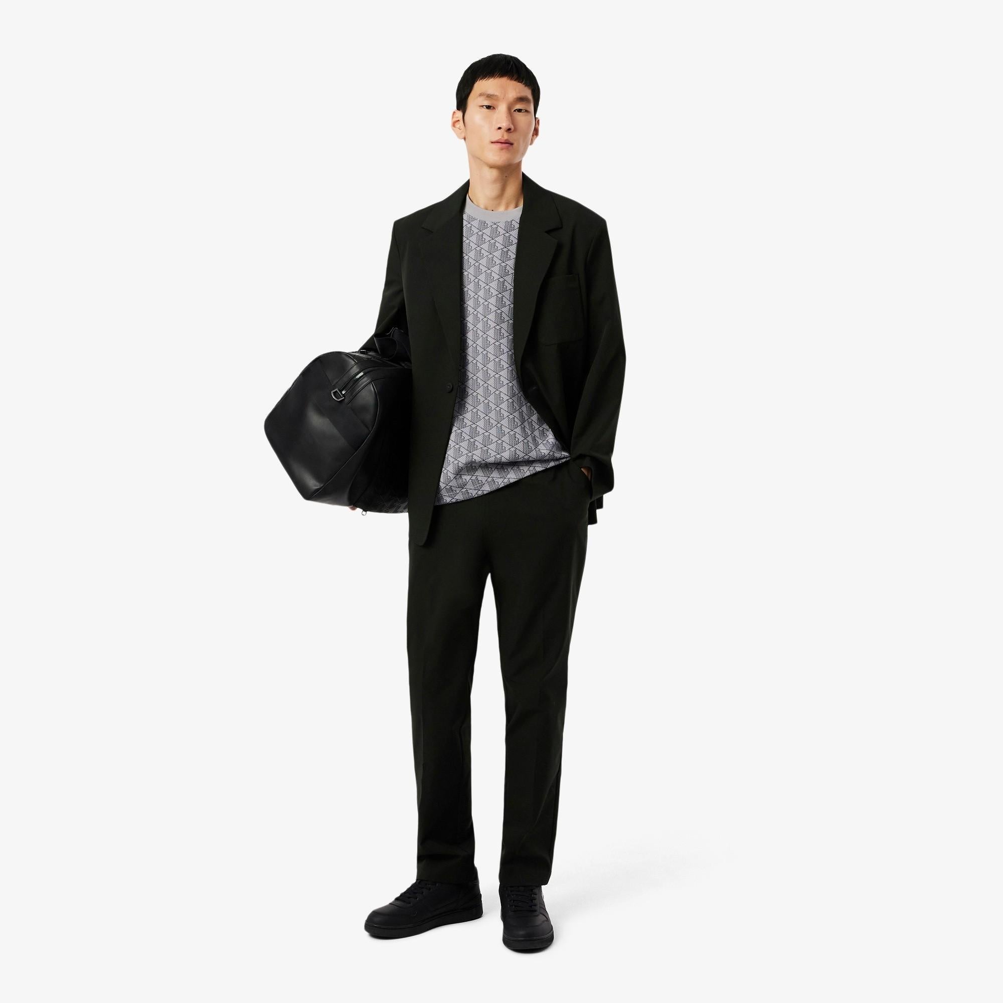 T-shirt slim fit con monogramma jacquard TH1197 41I LACOSTE 