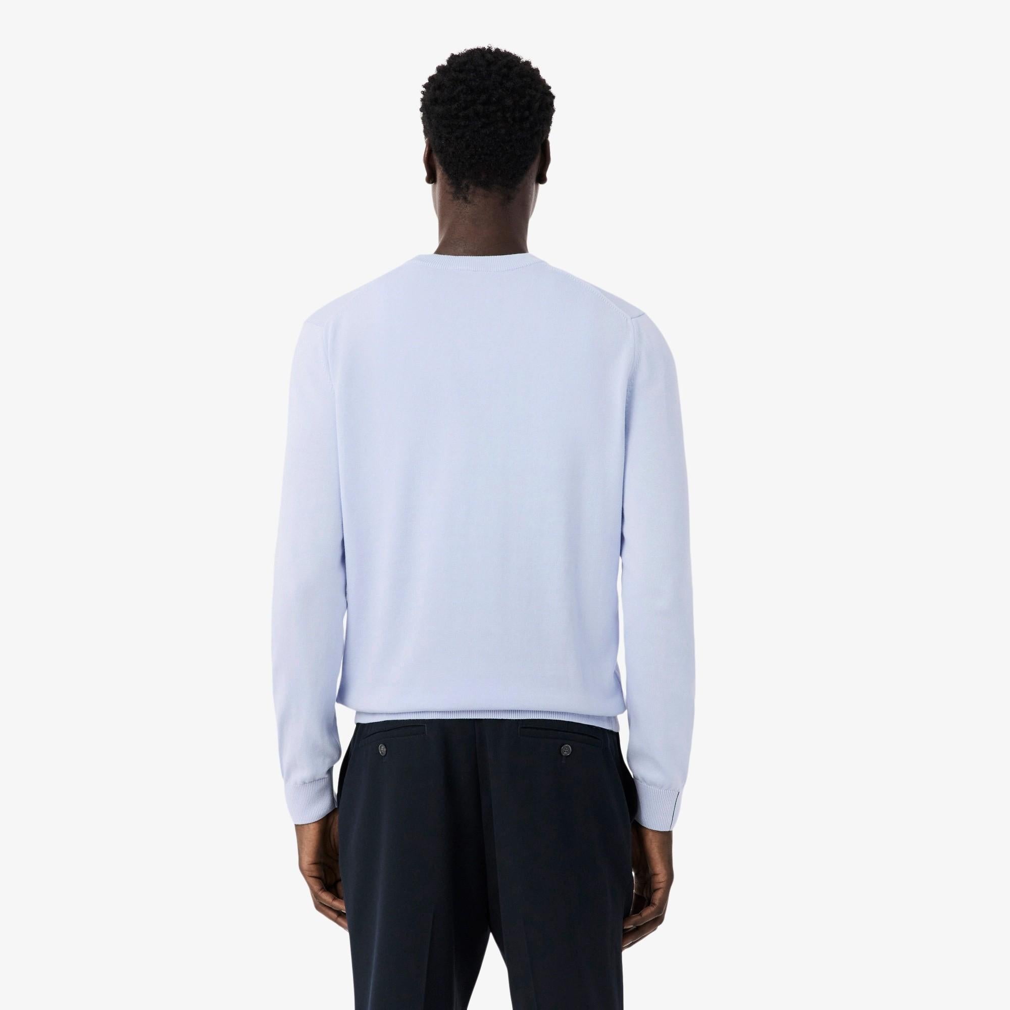 Pullover girocollo monocromatico in cotone AH1985 J2G LACOSTE 