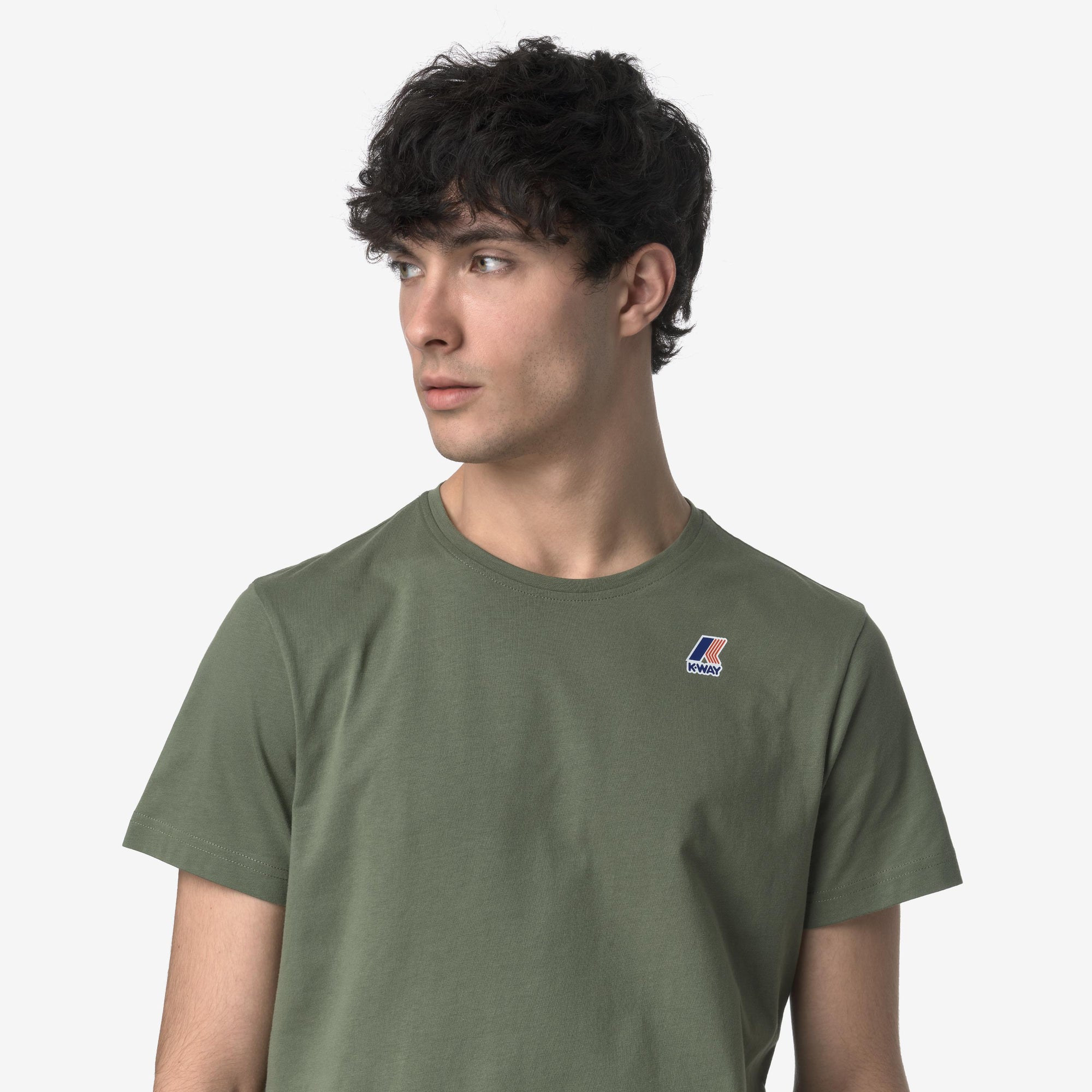T-shirt unisex verde  in cotone con logo K007JE0 V15 K-WAY 